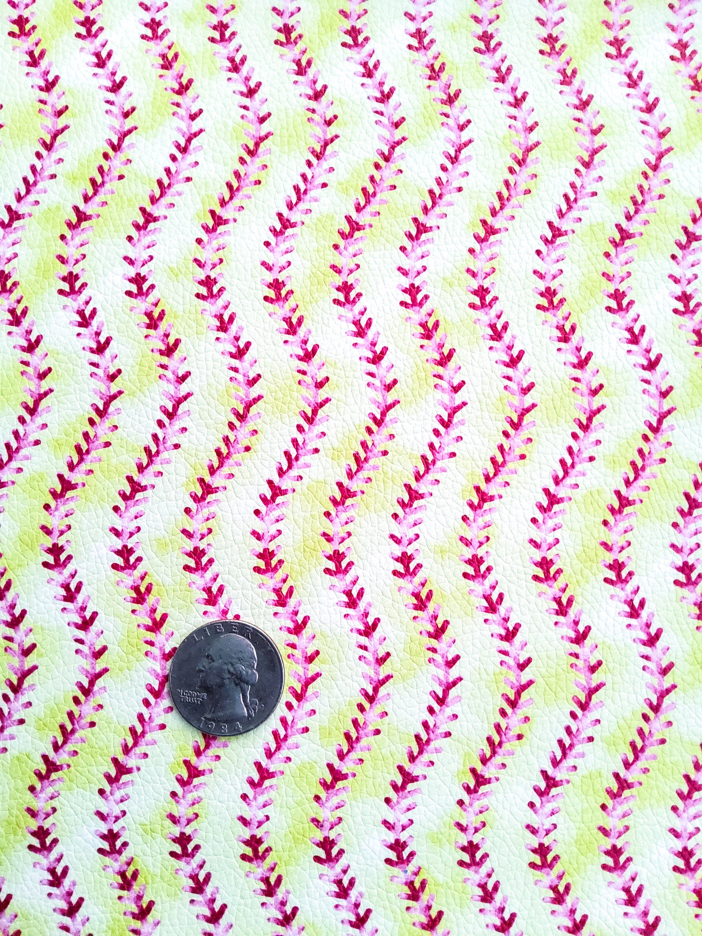 Softball Stitches 9x12 faux leather sheet