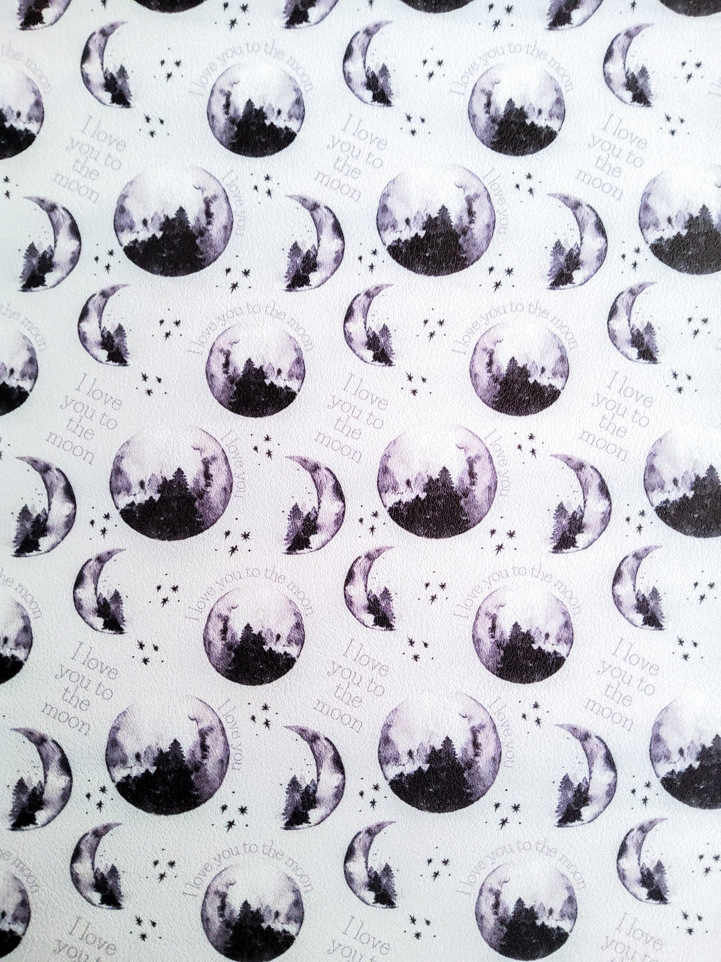 To the Moon 9x12 faux leather sheet