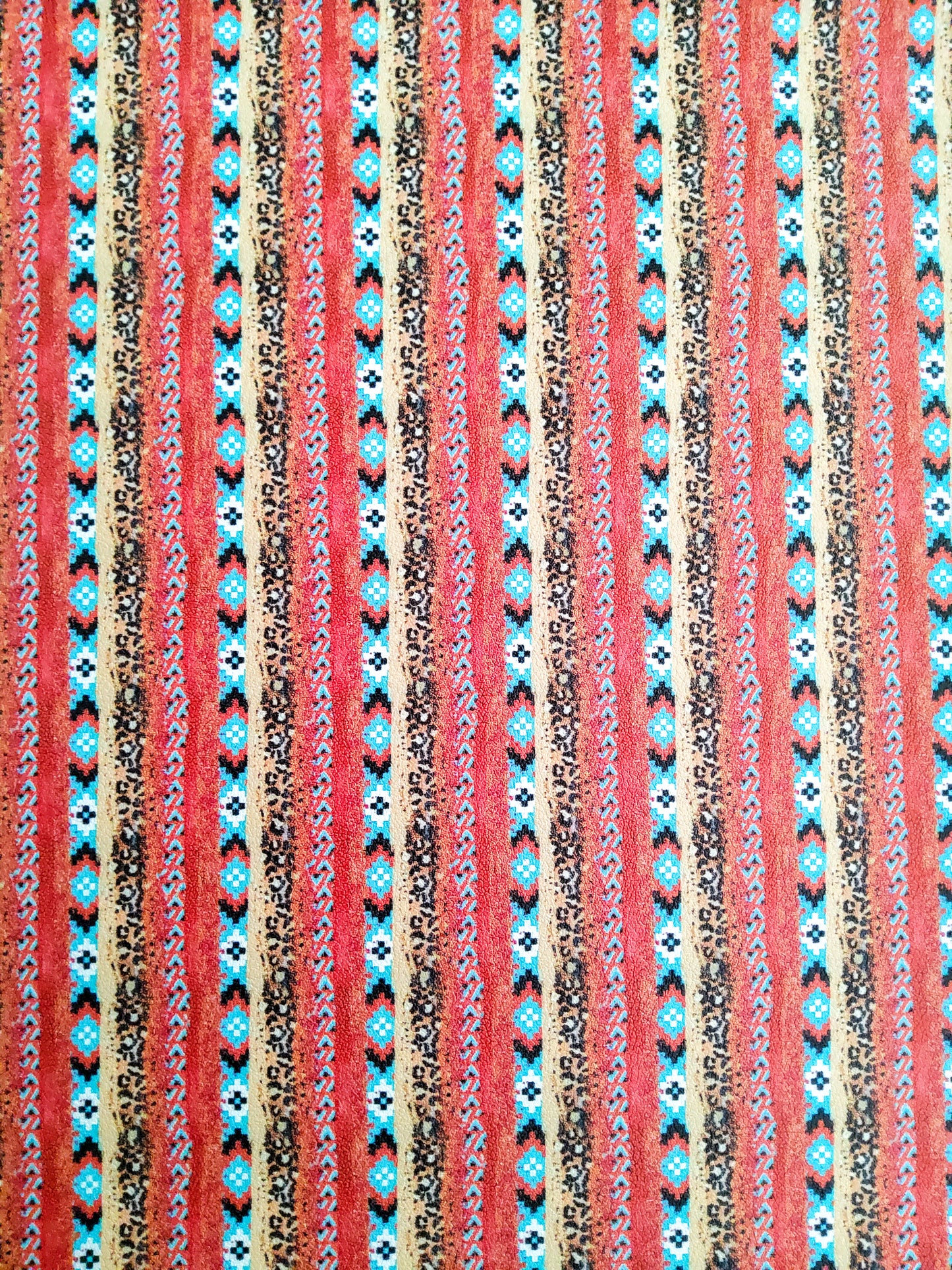 Red Western Pattern 9x12 faux leather sheet
