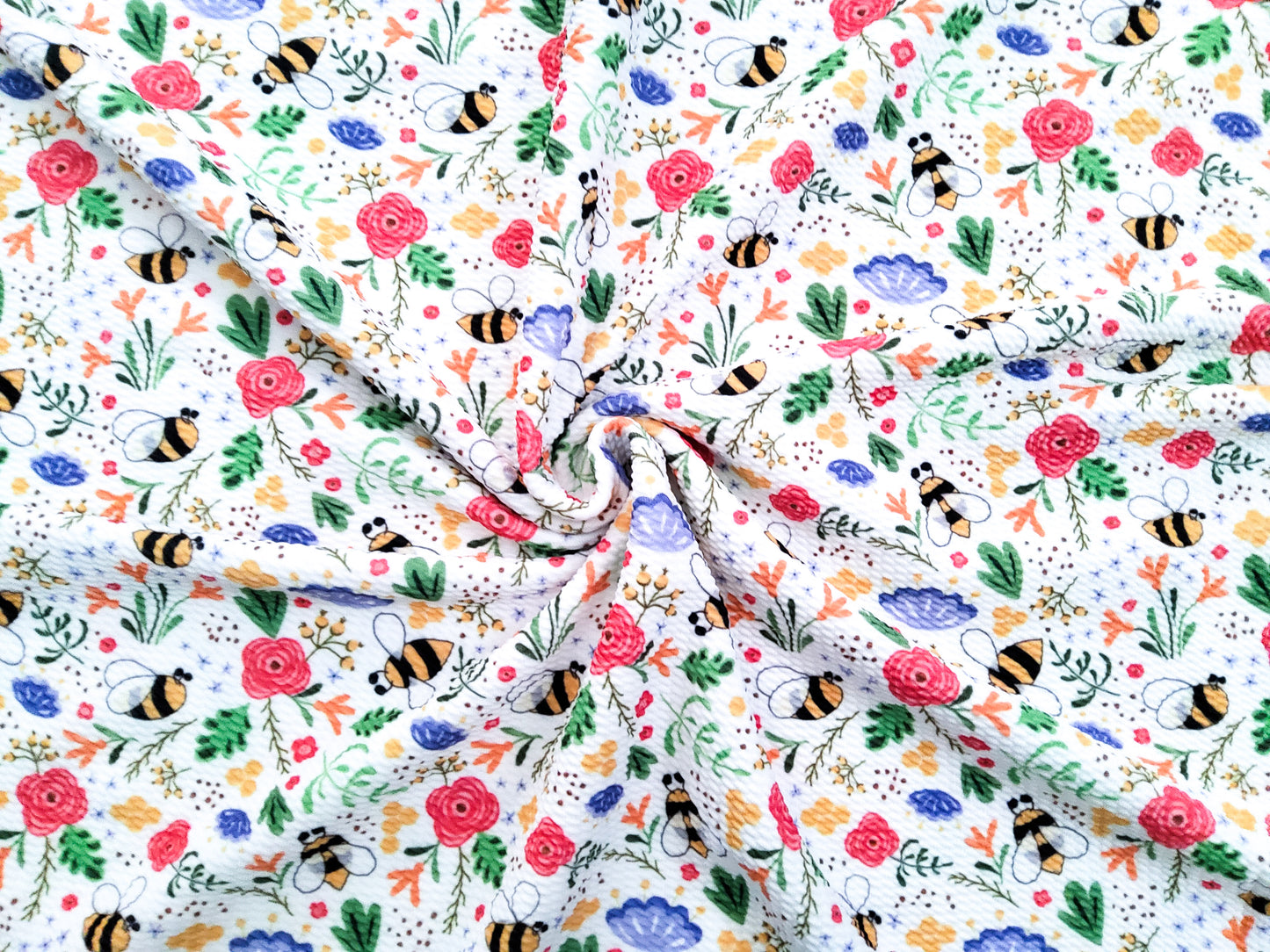 Floral Bees Bullet Fabric Strip