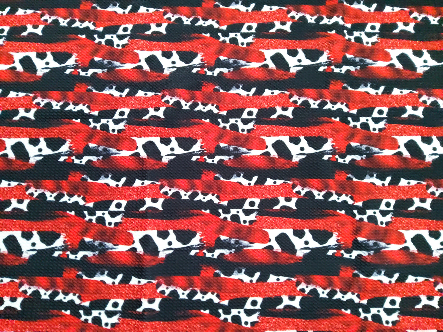 Red Cow Print Brushstrokes Bullet Fabric Strip