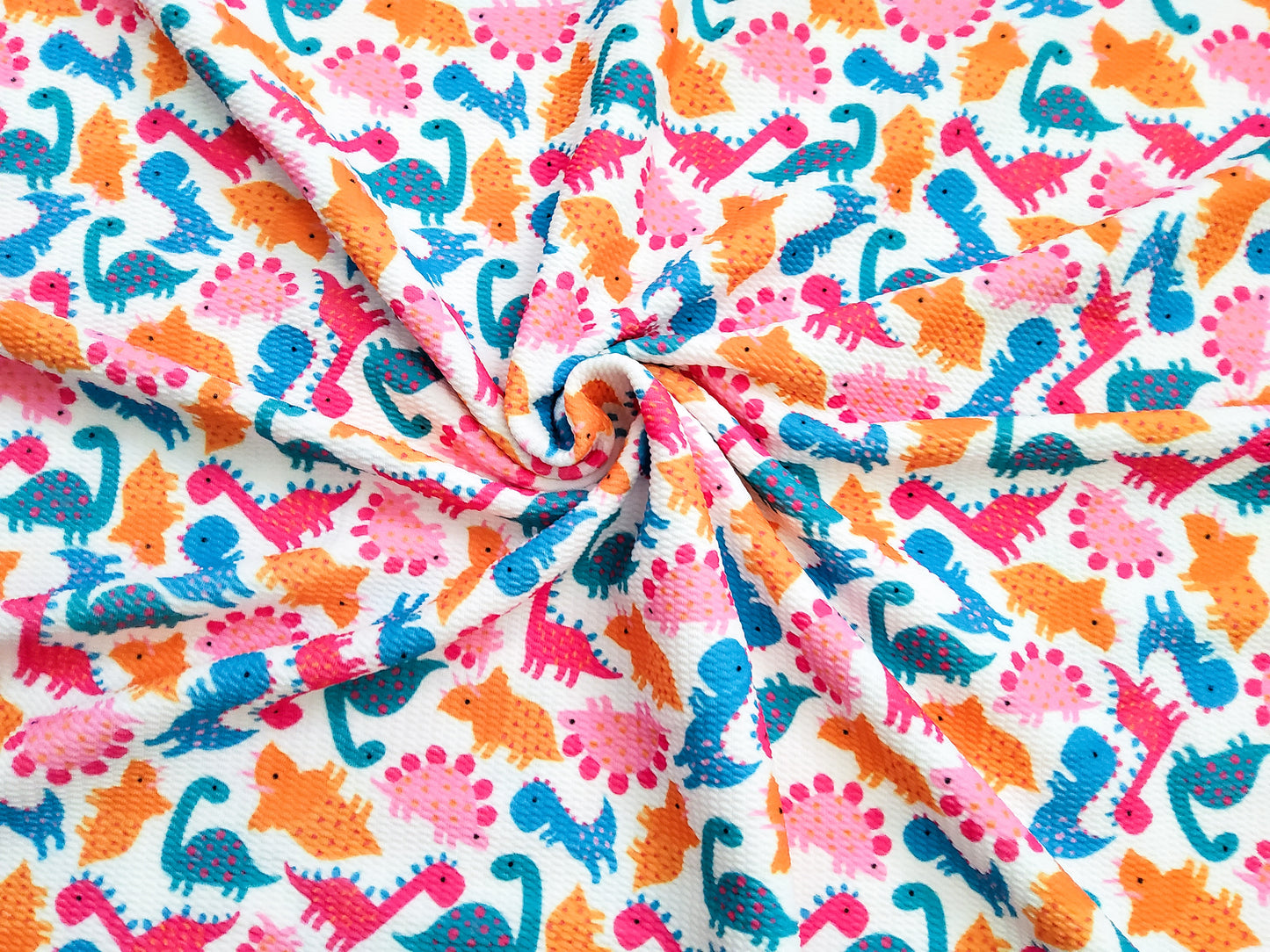 Orange and Pink Dino Bullet Fabric Strip