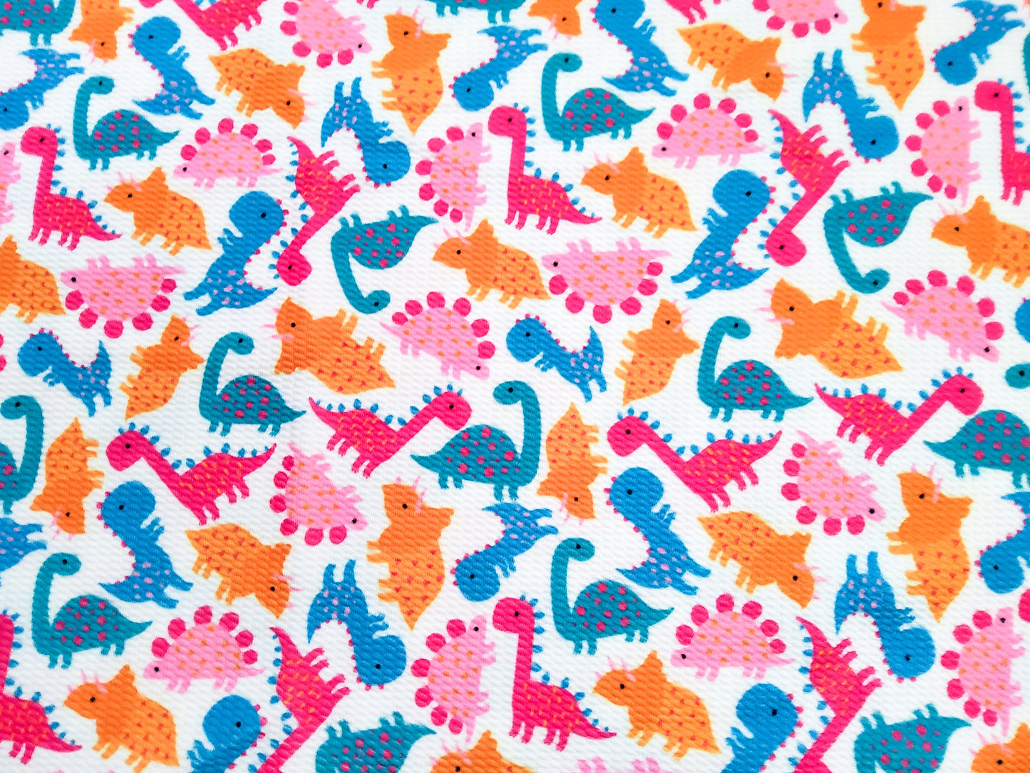 Orange and Pink Dino Bullet Fabric Strip