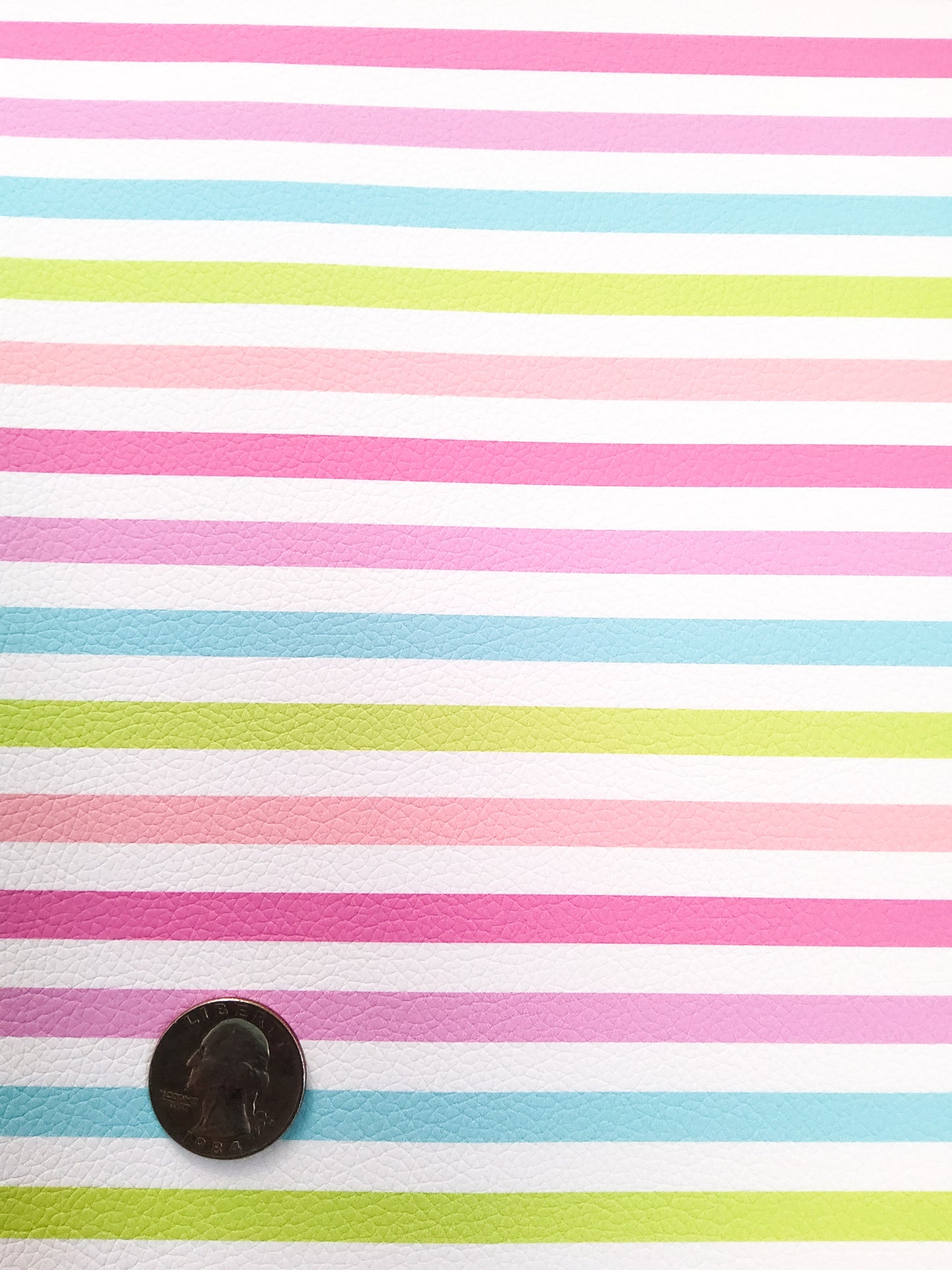 Pastel Rainbow Stripes 9x12 faux leather sheet