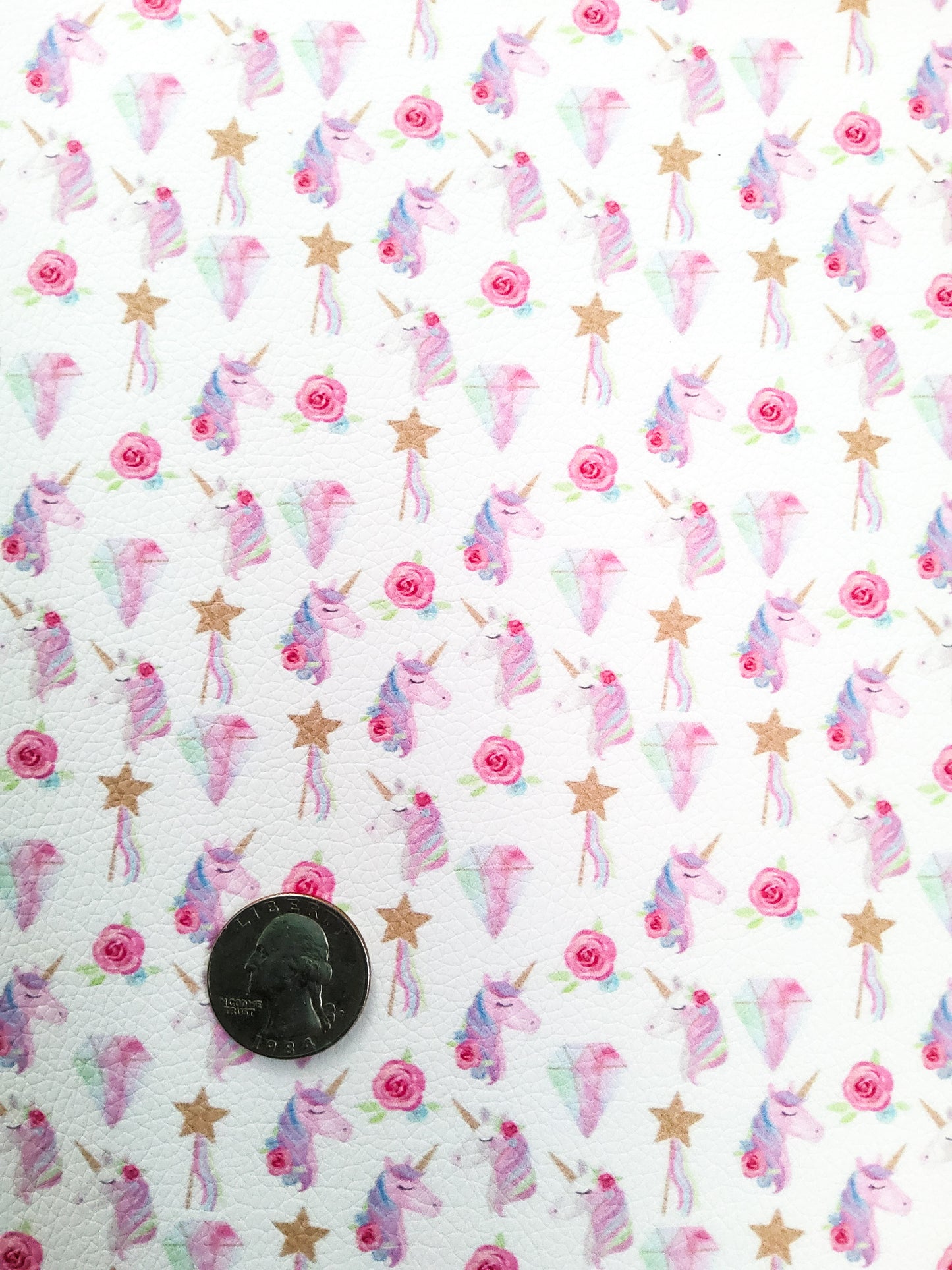 Unicorn and Wands 9x12 faux leather sheet