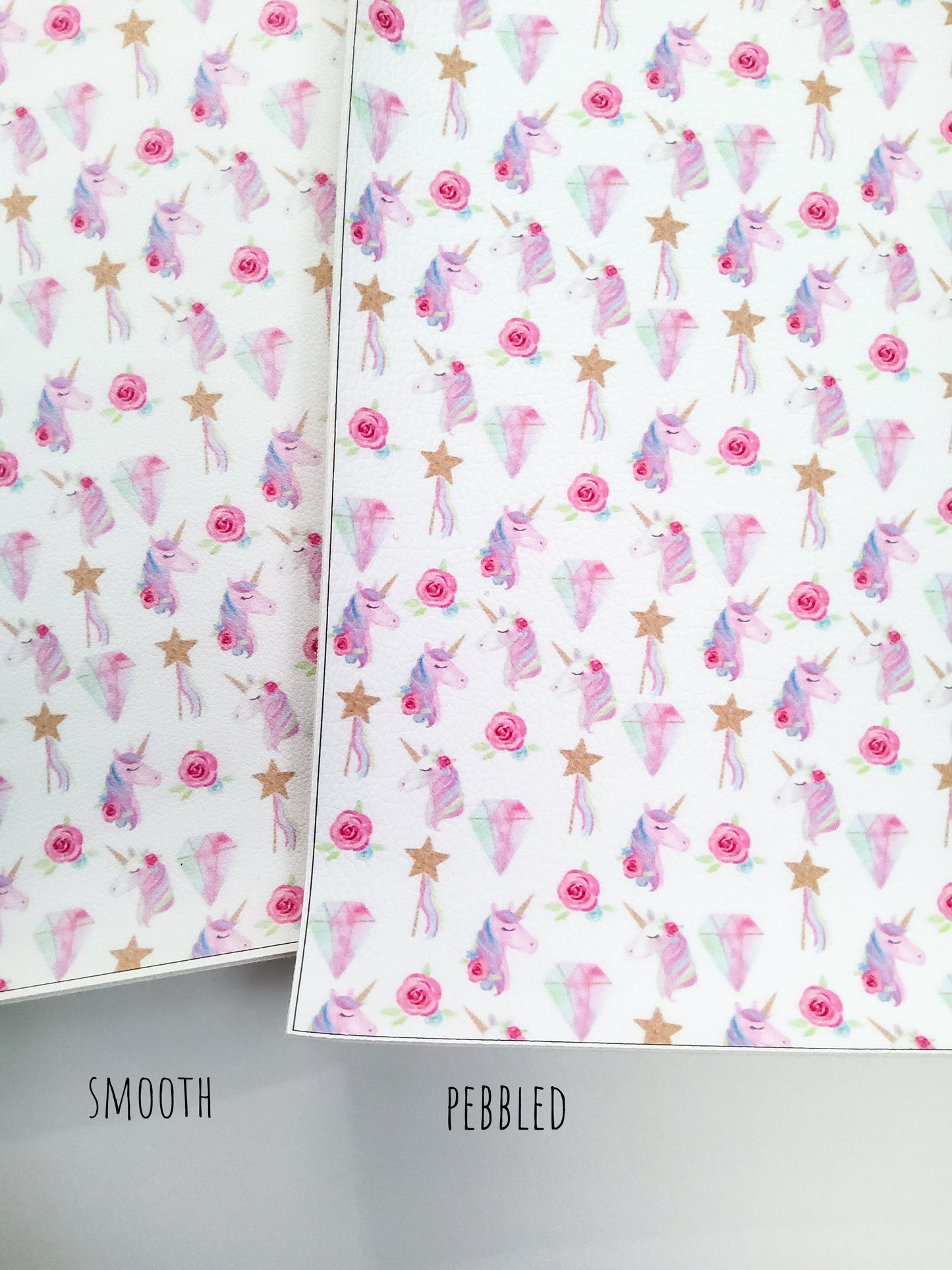 Unicorn and Wands 9x12 faux leather sheet
