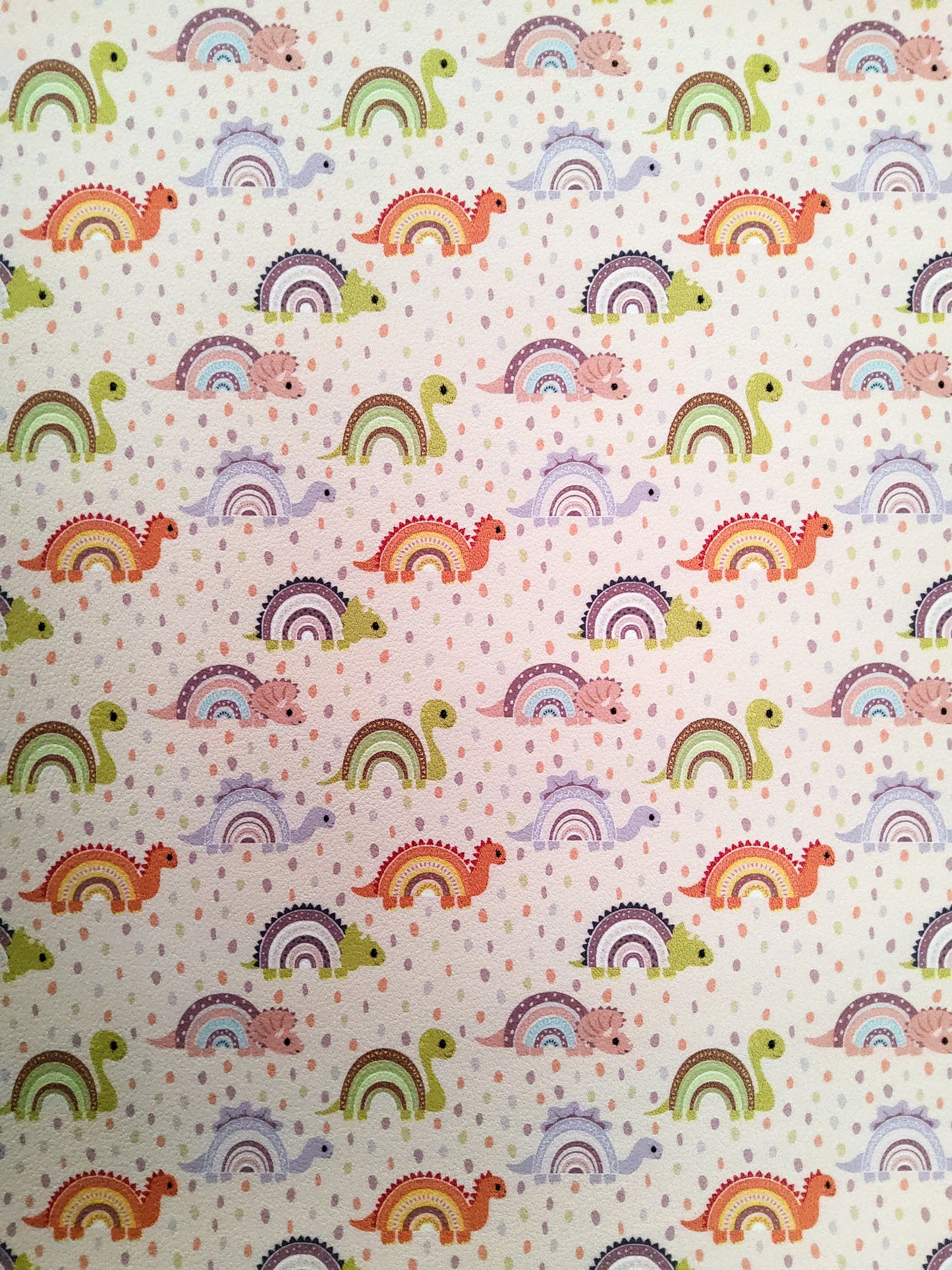 Dino Rainbows 9x12 faux leather sheet