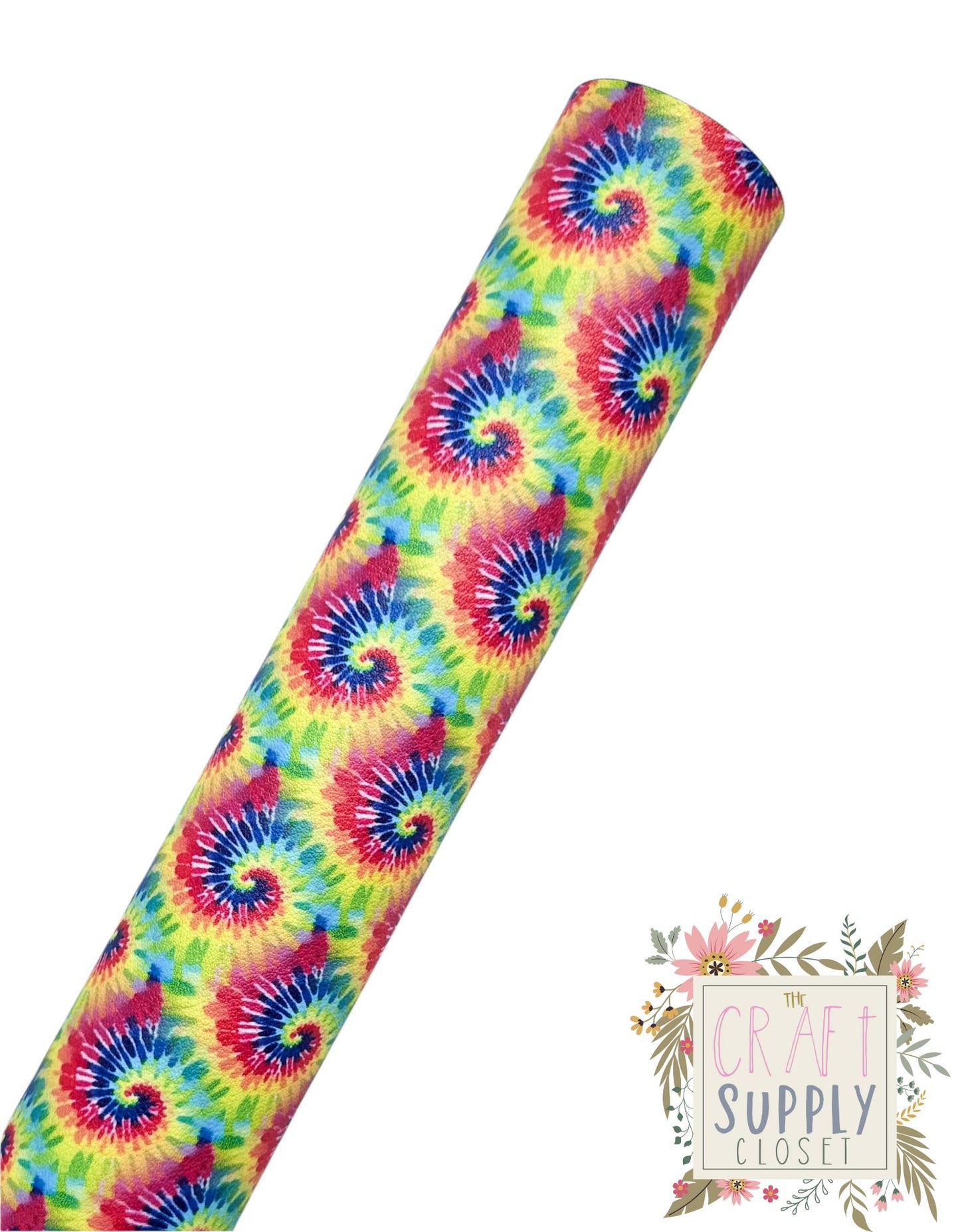 Rainbow Tie Dye Swirl 9x12 faux leather sheet