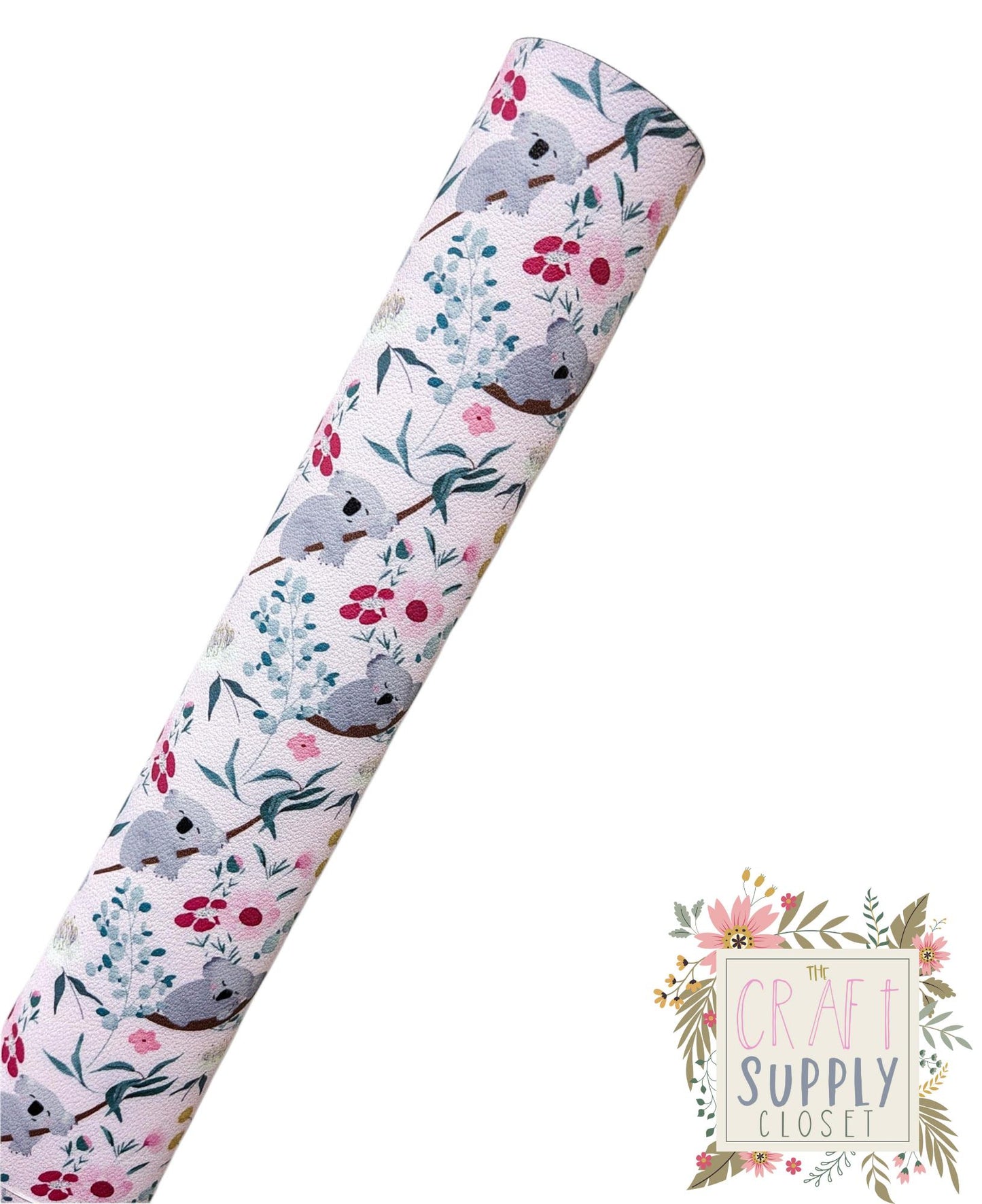 Pink Koala 9x12 faux leather sheet