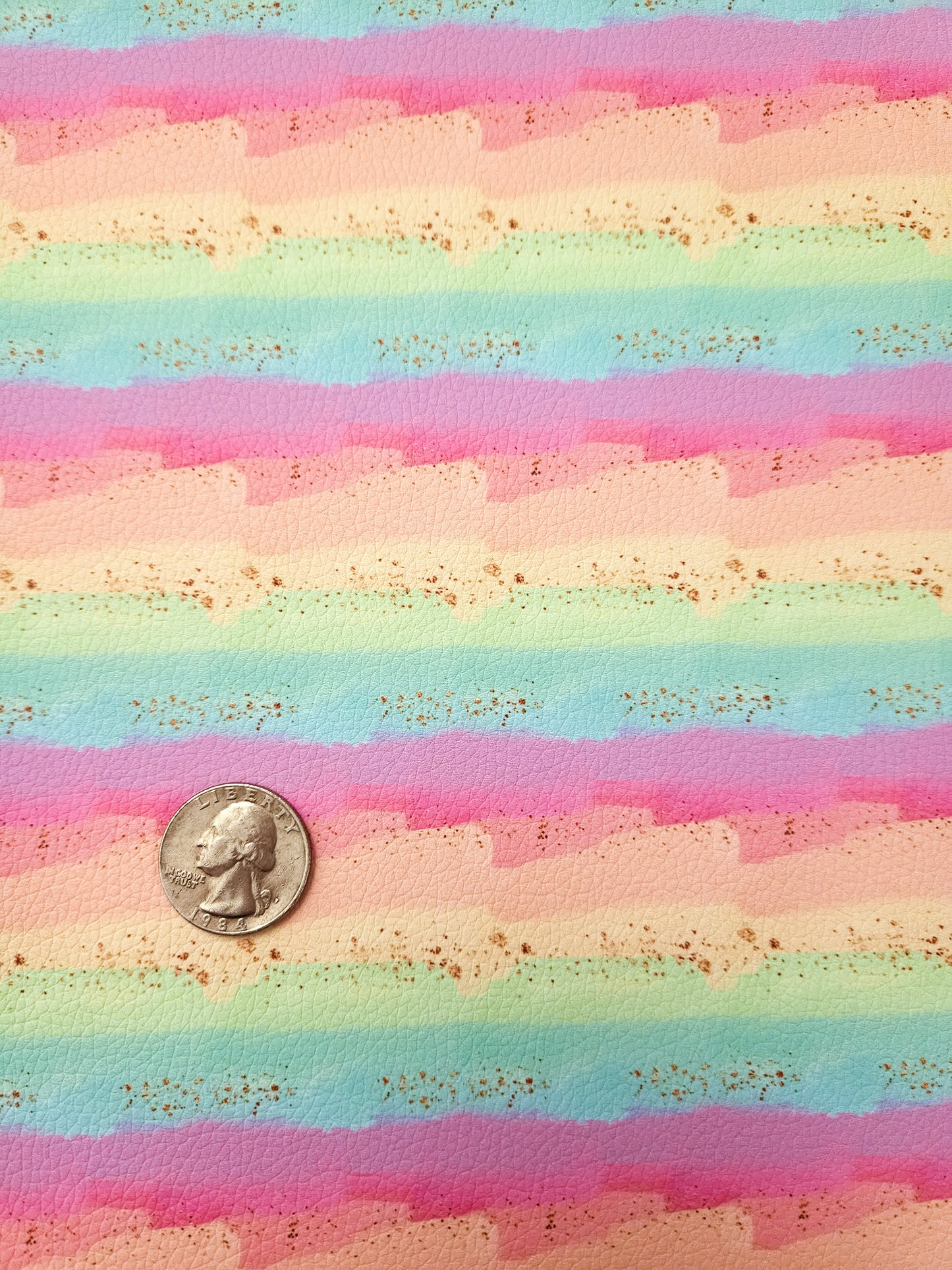 Pastel Rainbow Brushstrokes 9x12 faux leather sheet