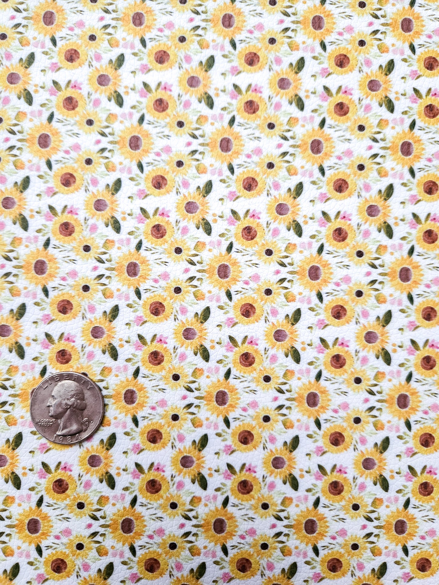 Small Sunflower 9x12 faux leather sheet