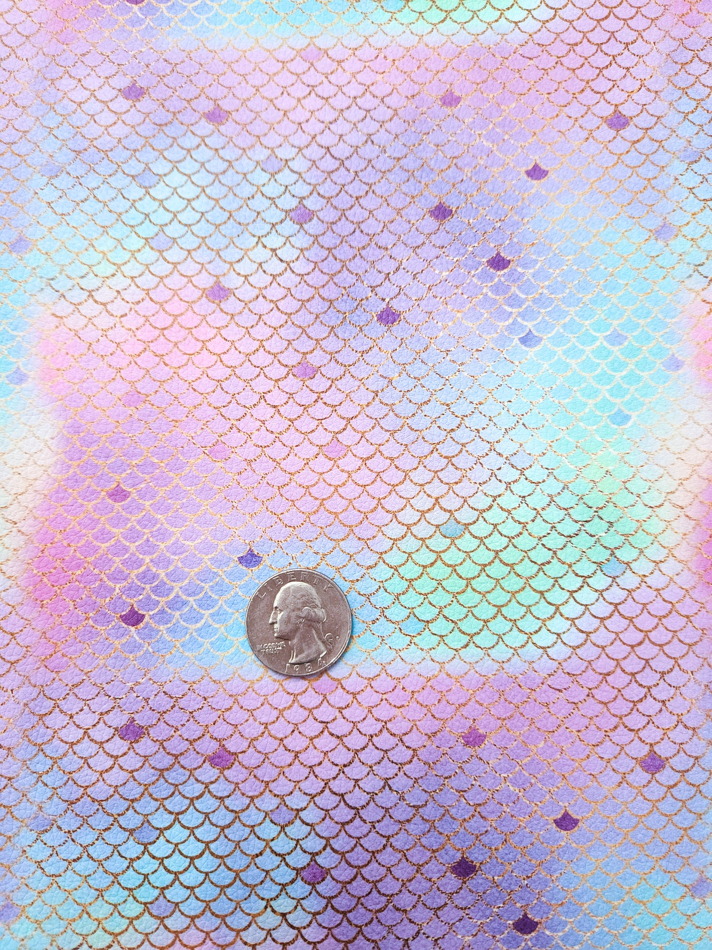 Pastel Tie Dye Mermaid Scales 9x12 faux leather sheet