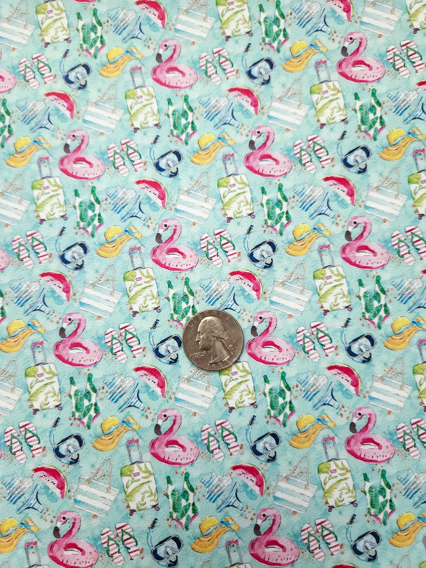 Summer Vacation 9x12 faux leather sheet