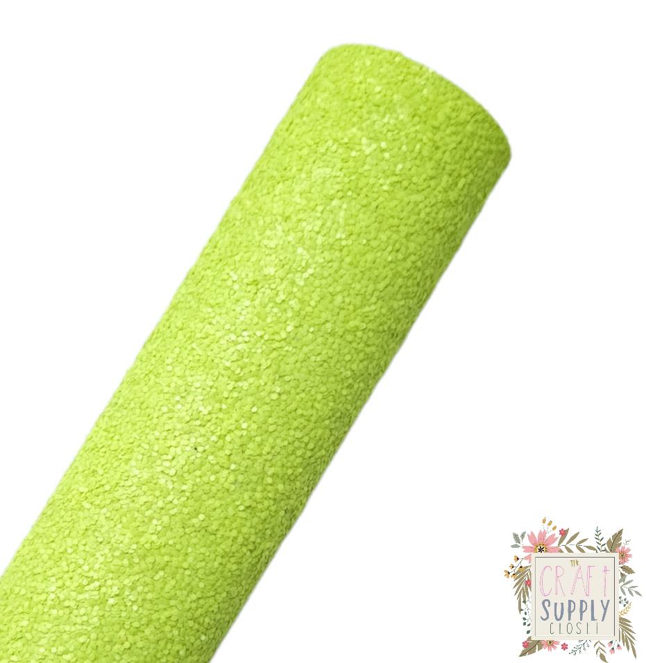 Reflective Green Chunky Glitter 9x12 faux leather sheet