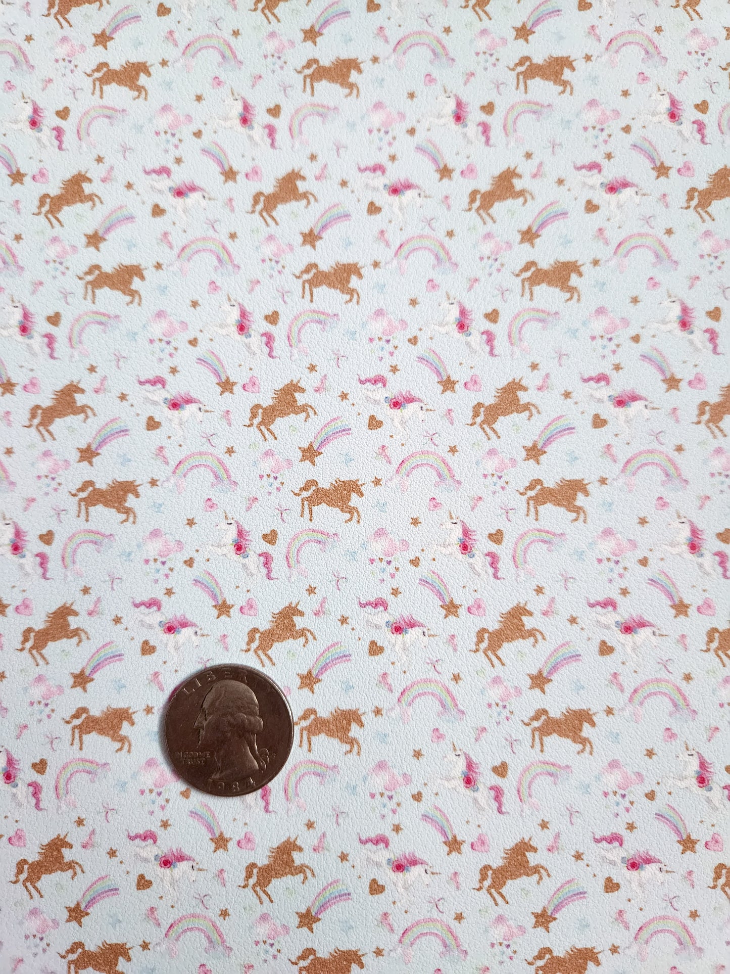 Gold Unicorns 9x12 faux leather sheet