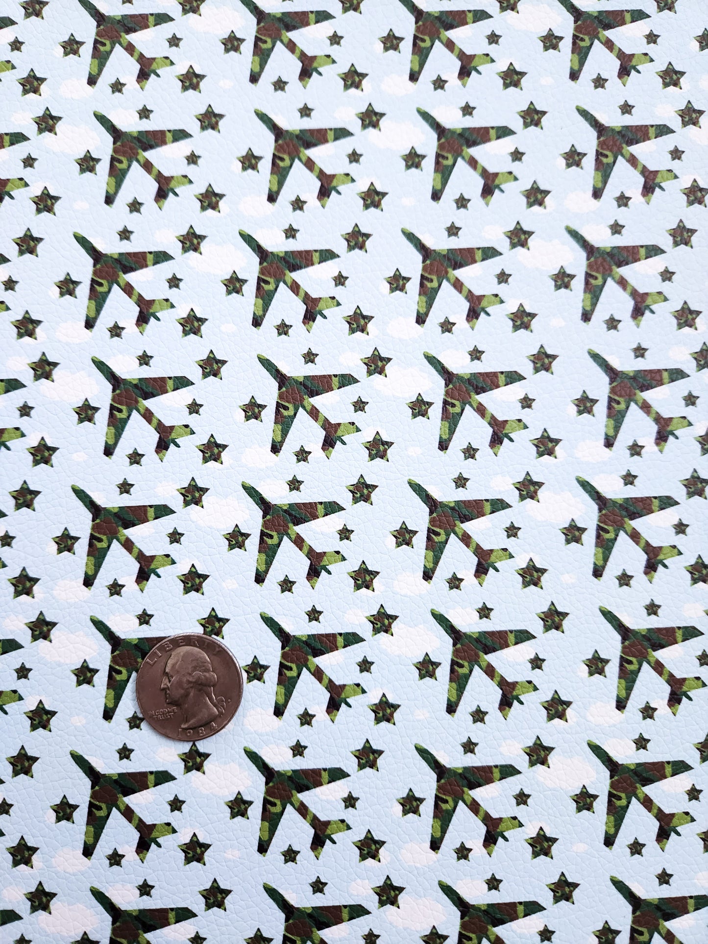 Camo Planes 9x12 faux leather sheet