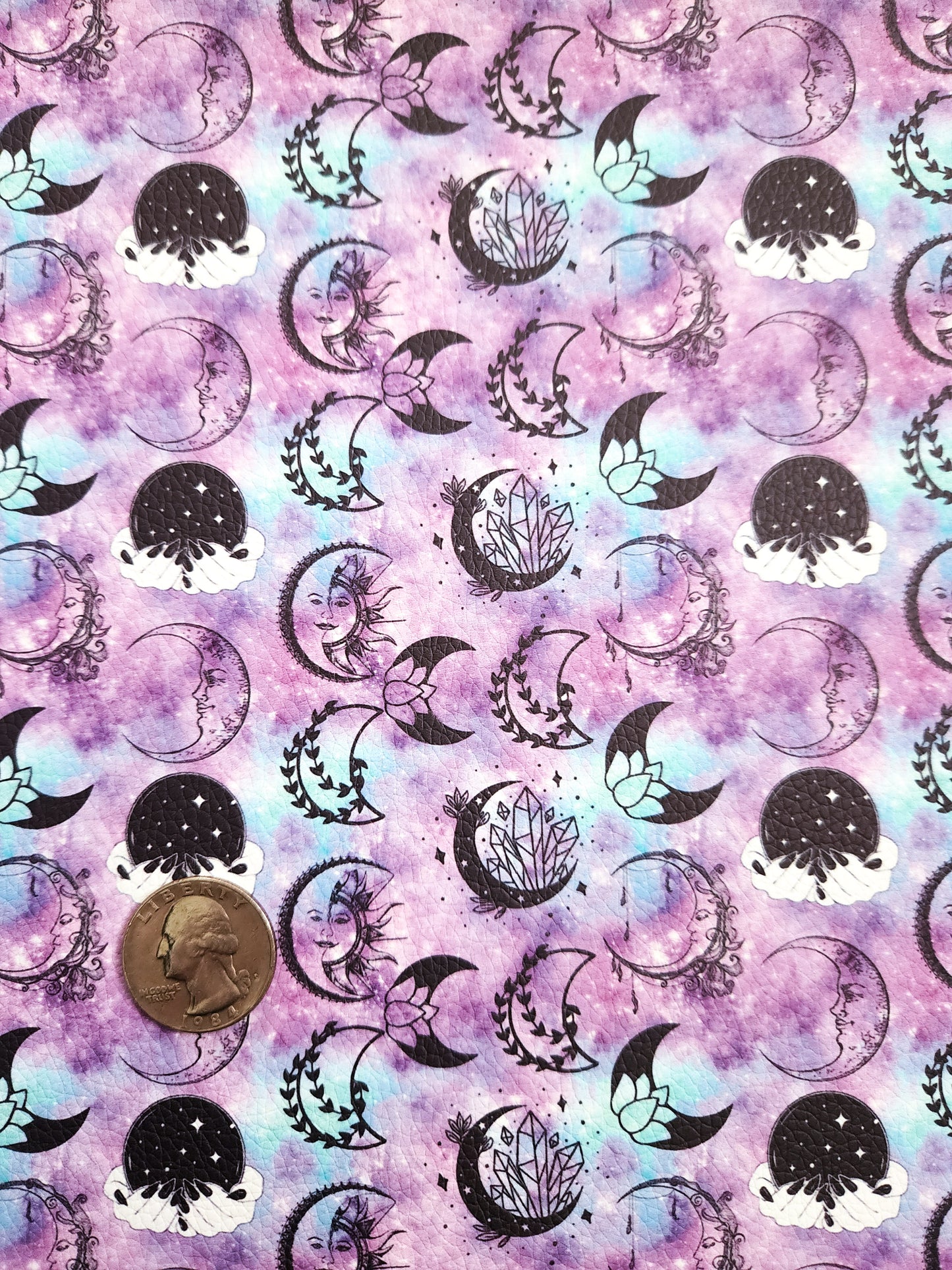 Purple Moon 9x12 faux leather sheet