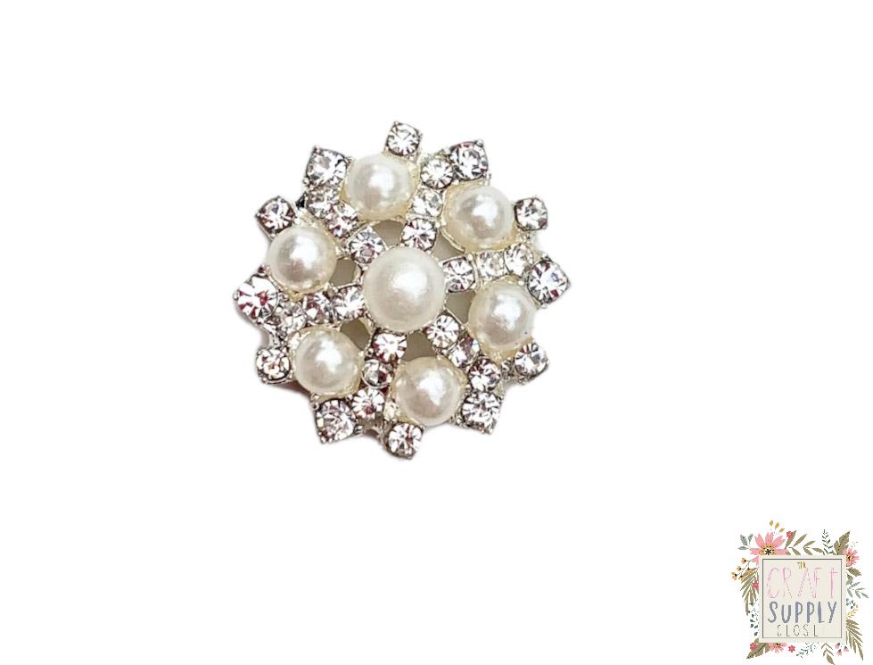 Pearl Flower Cluster Rhinestone - Flat Back