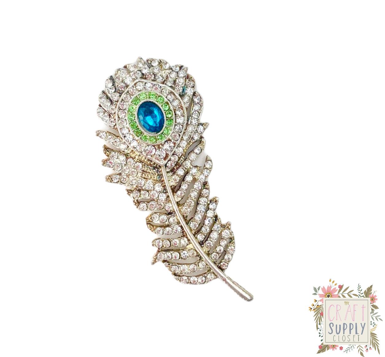 Peacock Feather Rhinestone - Flat Back