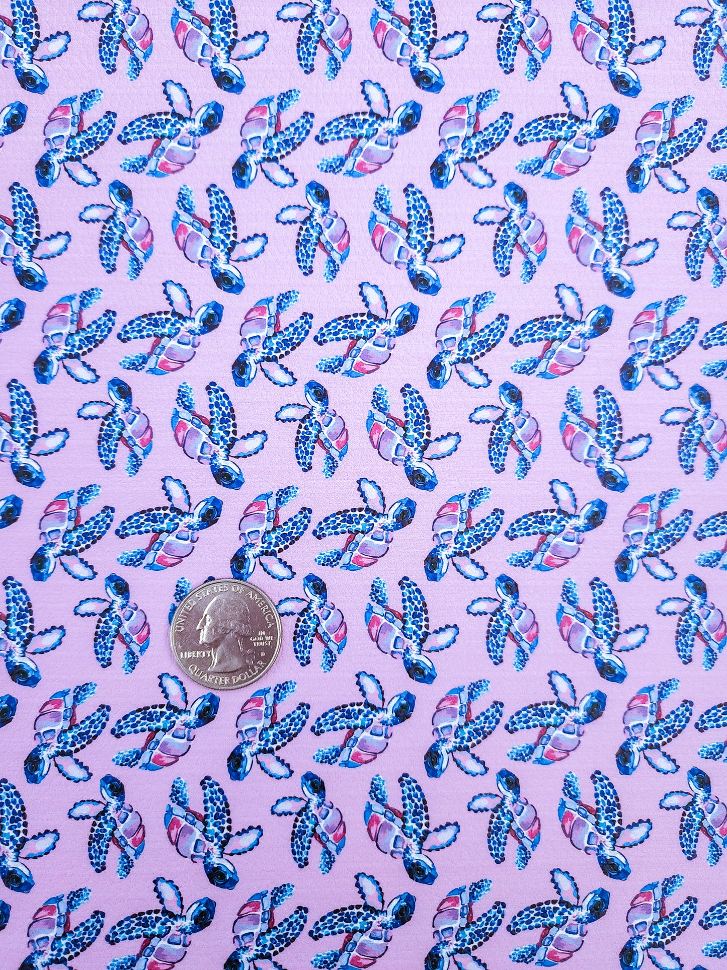 Purple Sea Turtles 9x12 faux leather sheet