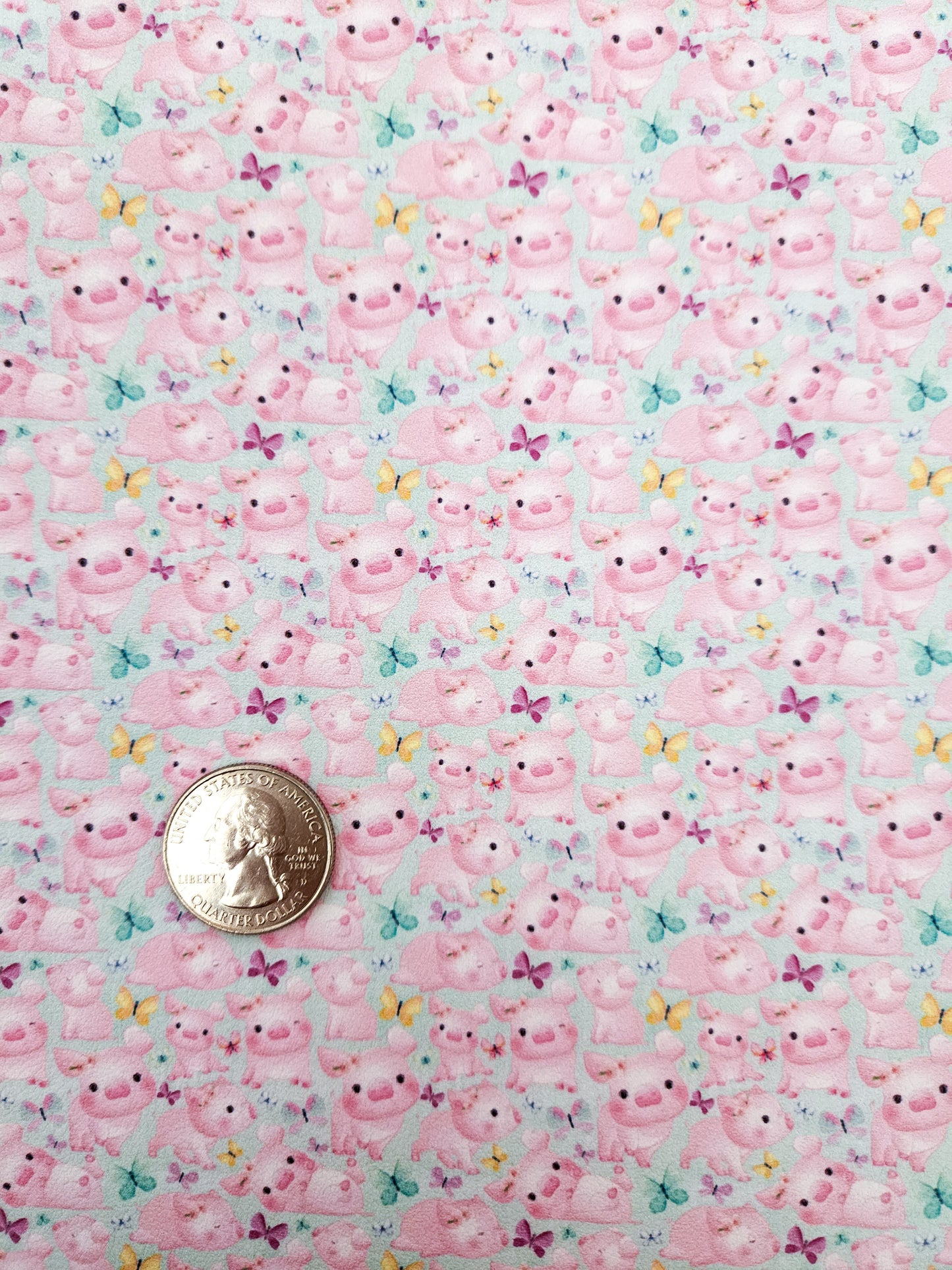 Cute Pig 9x12 faux leather sheet
