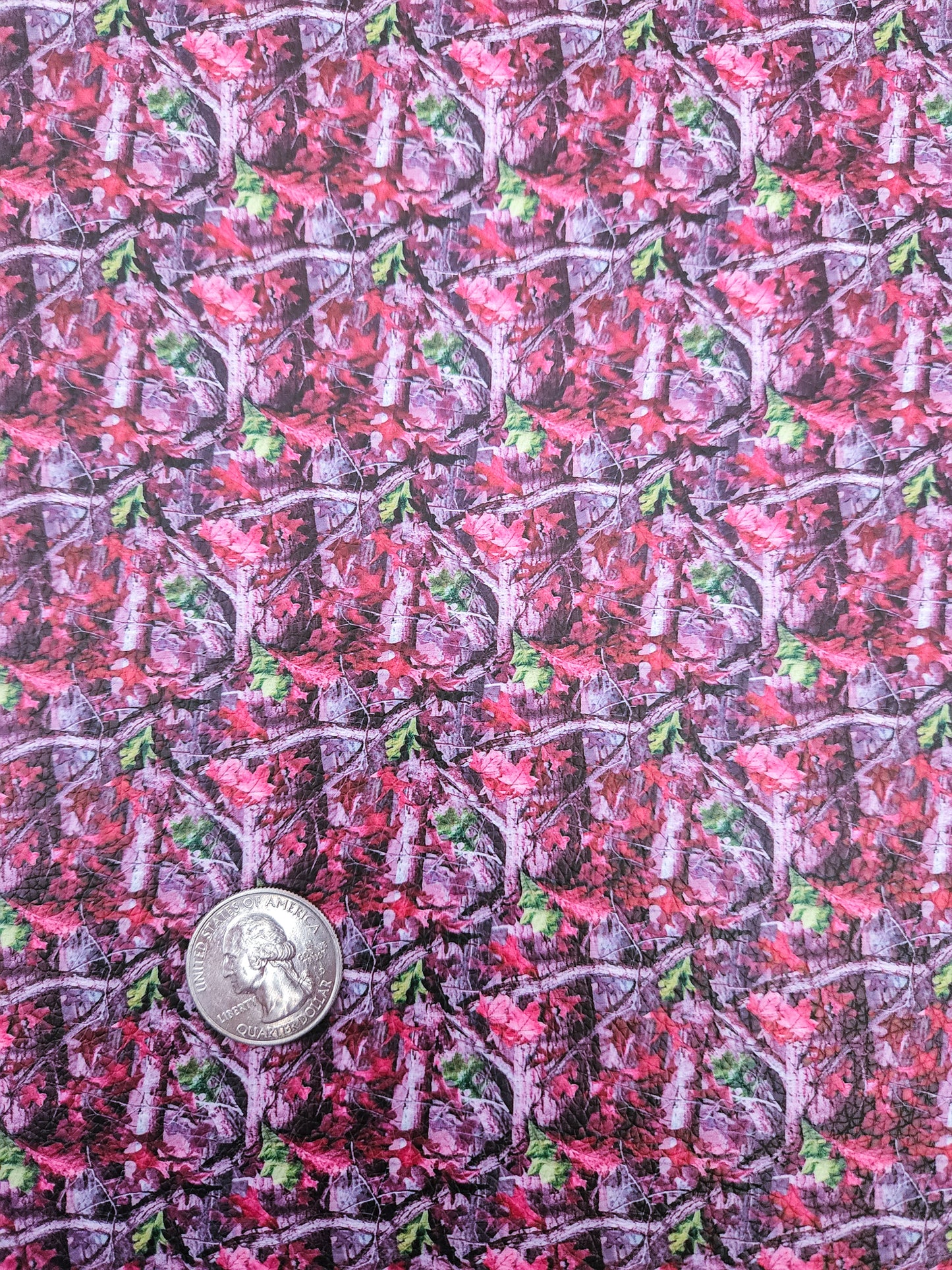 Pink Camo 9x12 faux leather sheet
