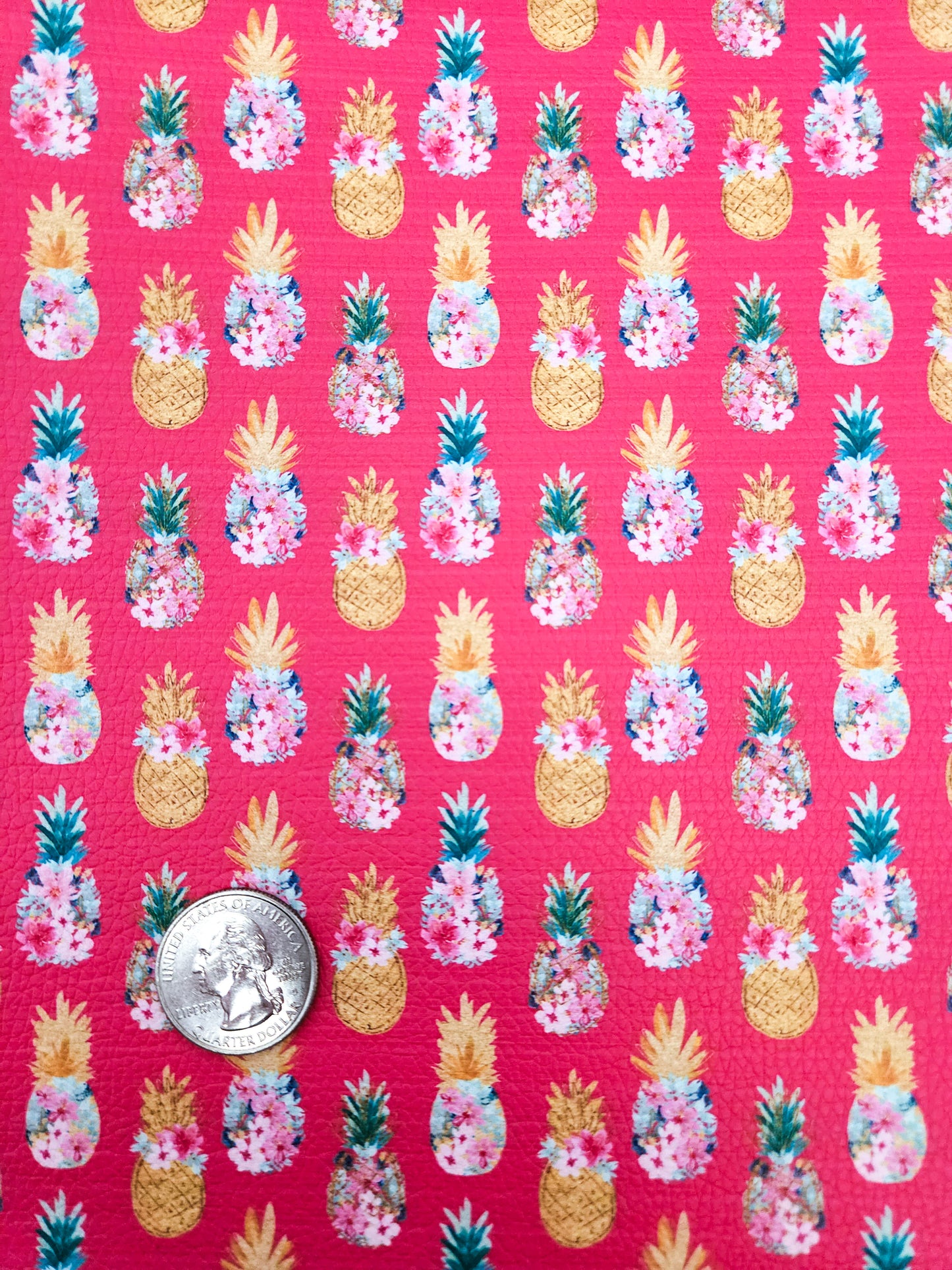 Golden Pineapple 9x12 faux leather sheet