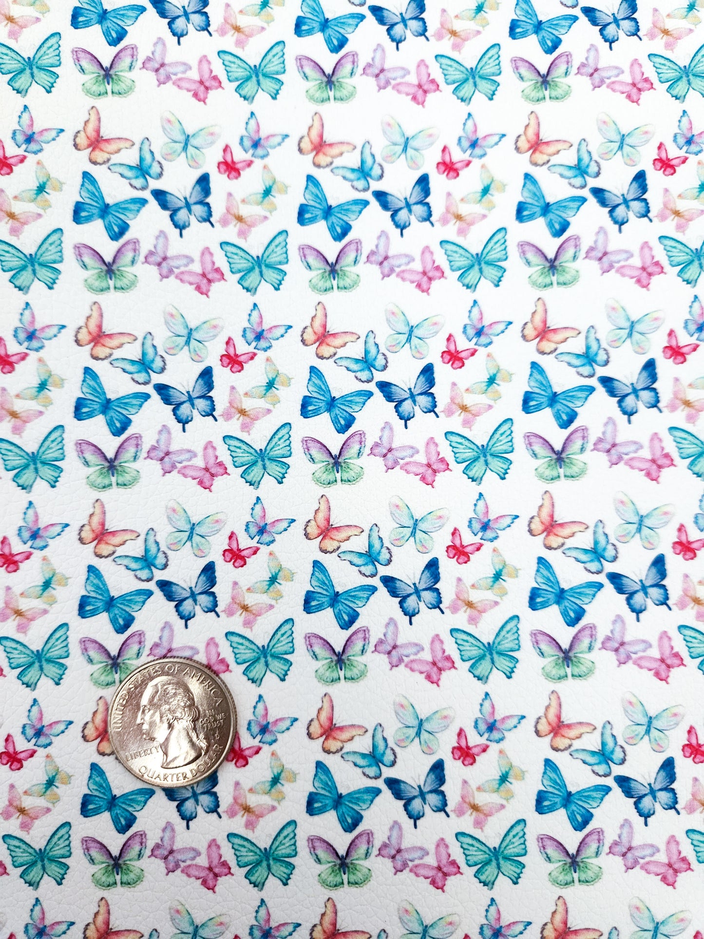 Butterfly Watercolor 9x12 faux leather sheet