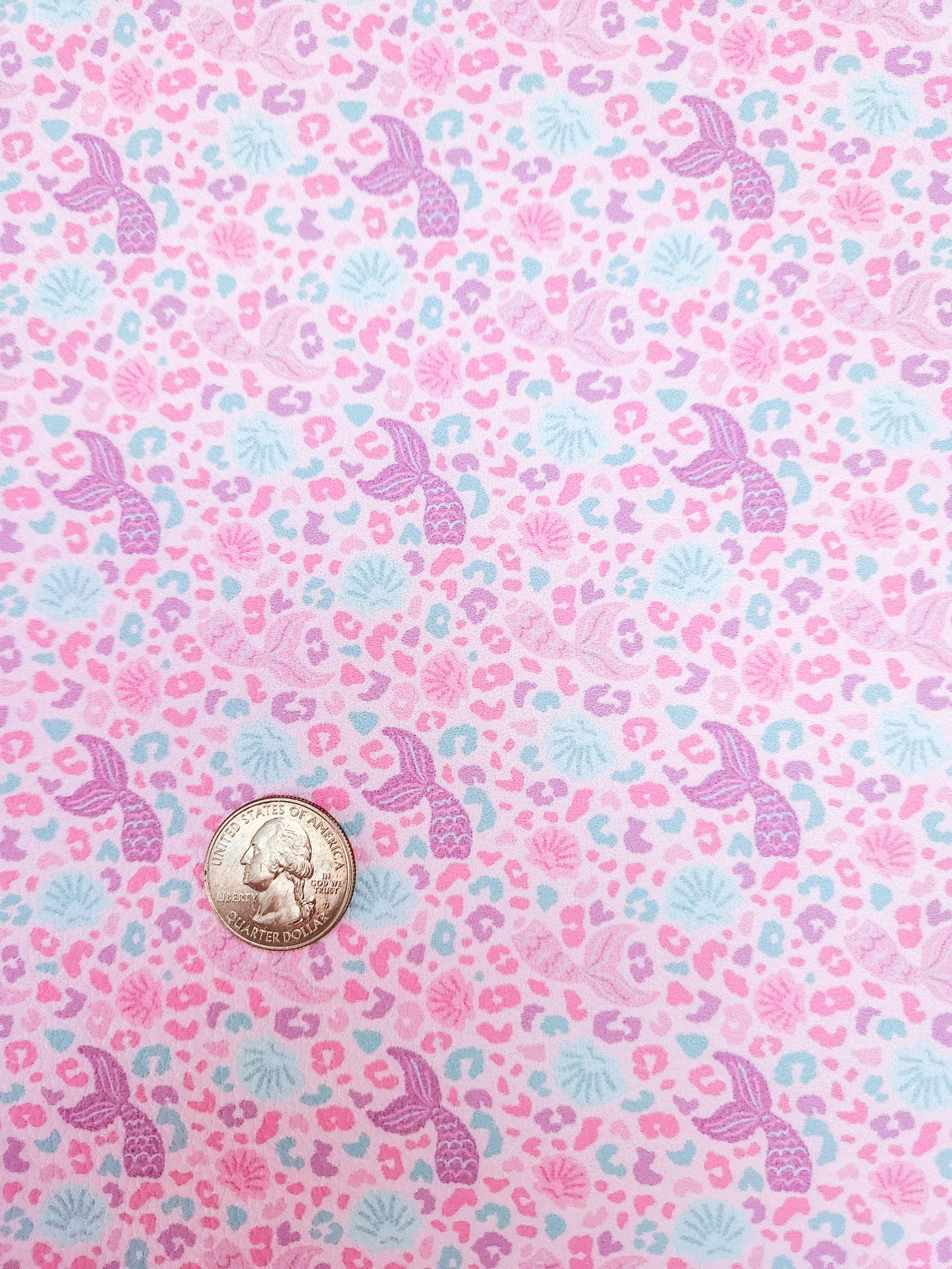 Mermaid Cheetah 9x12 faux leather sheet