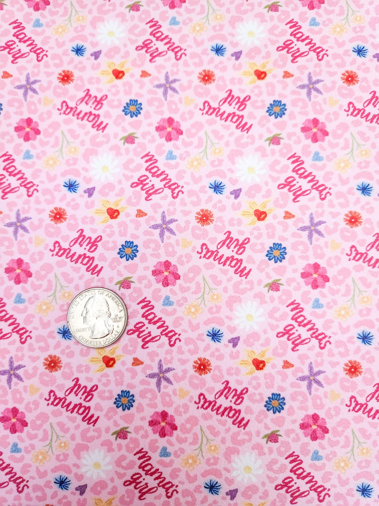Mama's Girl Cheetah 9x12 faux leather sheet
