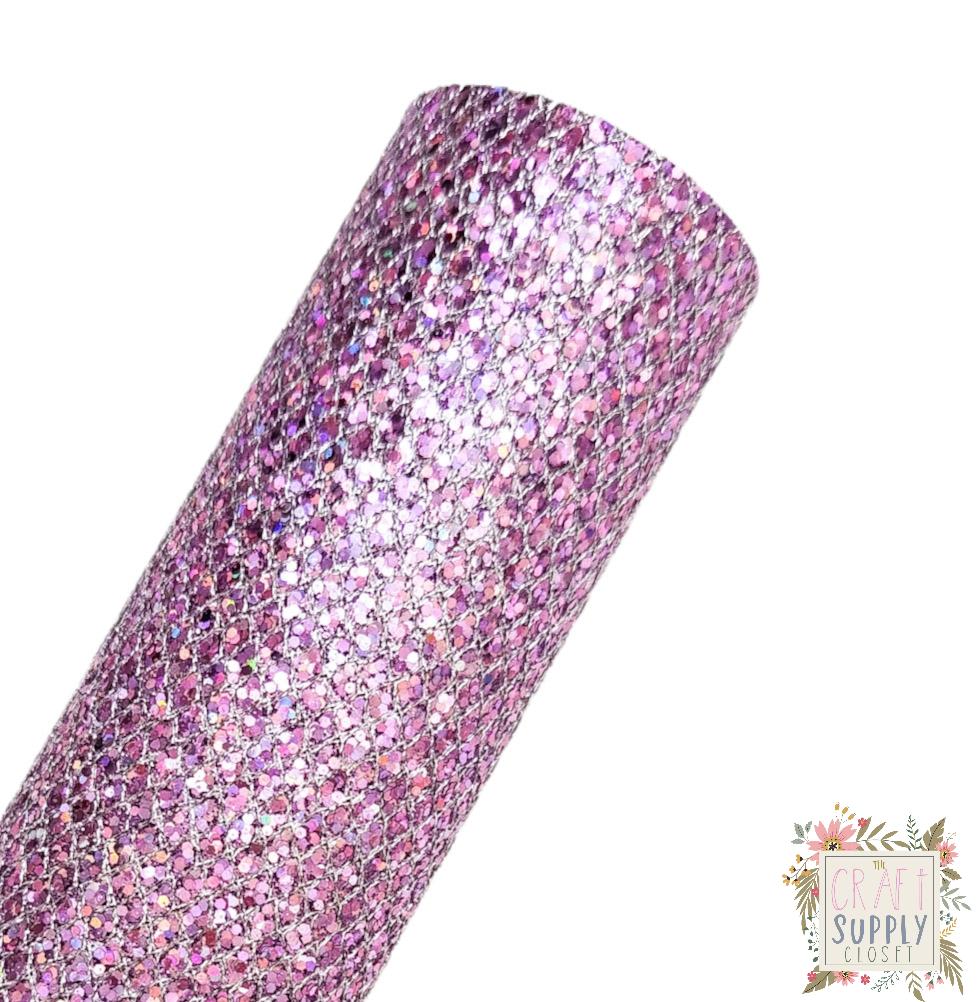 Lavender Fishnet Chunky Glitter 9x12 faux leather sheet
