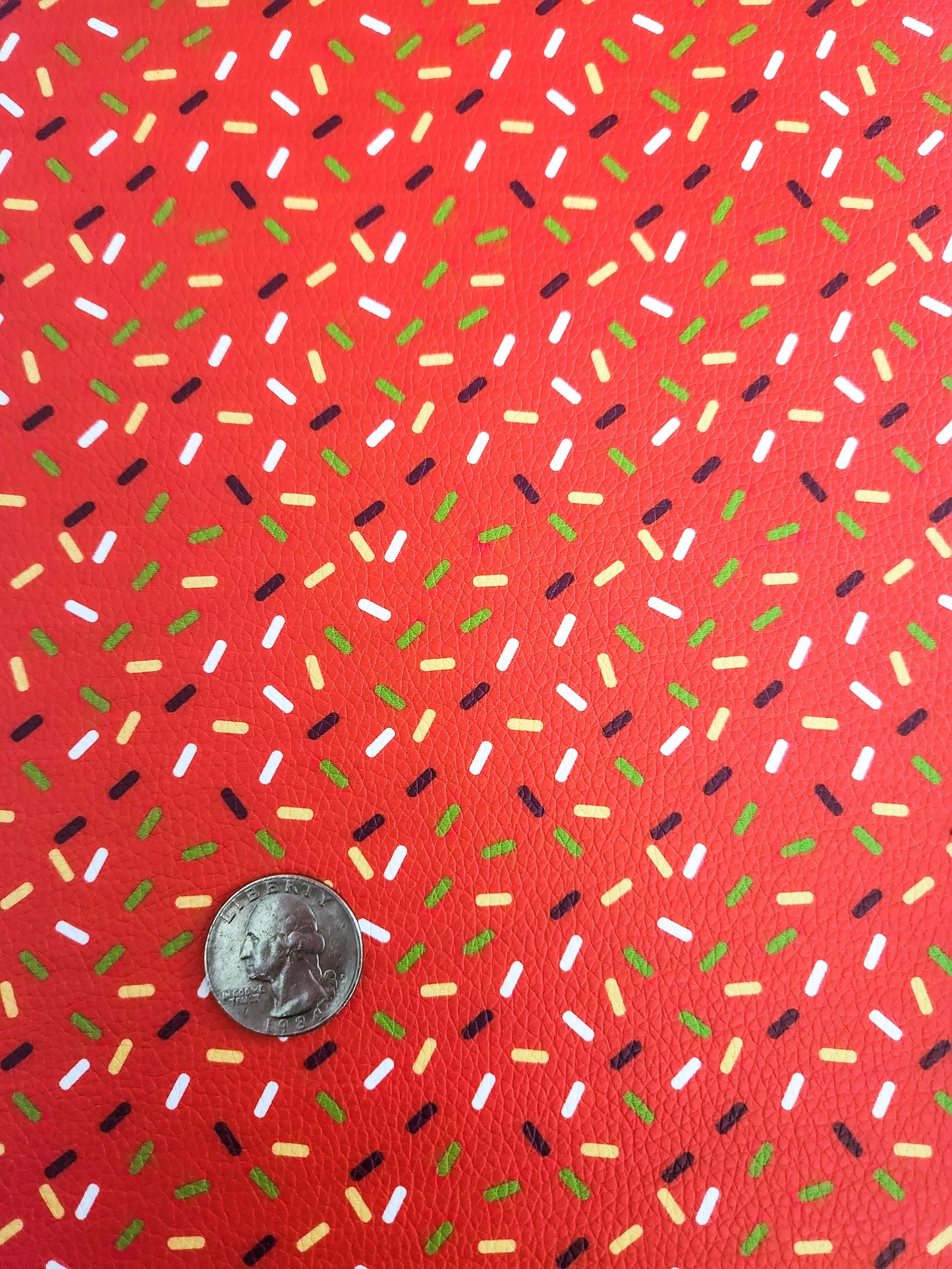 Orange Sprinkles 9x12 faux leather sheet