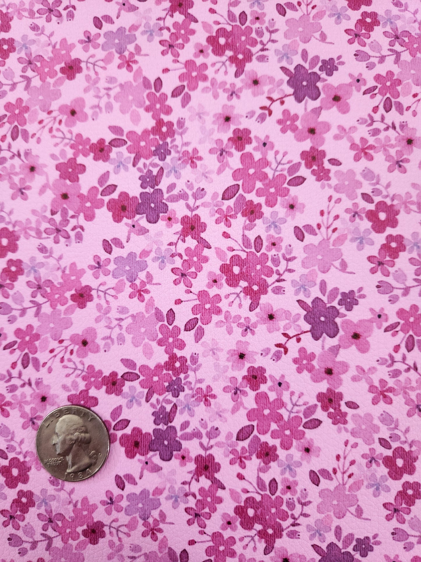 Cute Purple Flowers 9x12 faux leather sheet