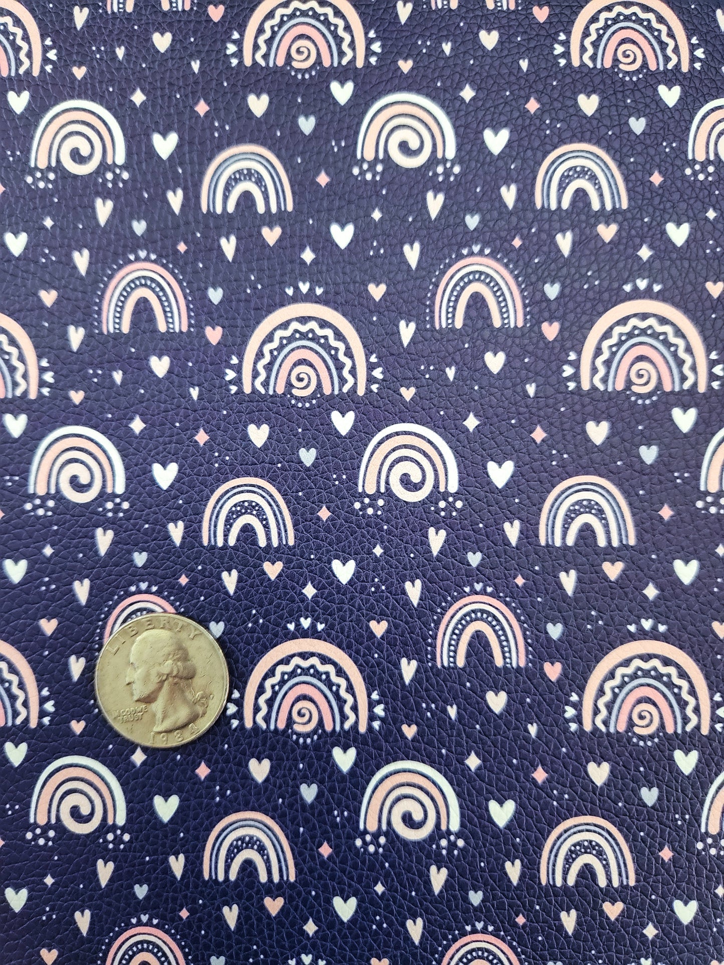 Blue Rainbows 9x12 faux leather sheet
