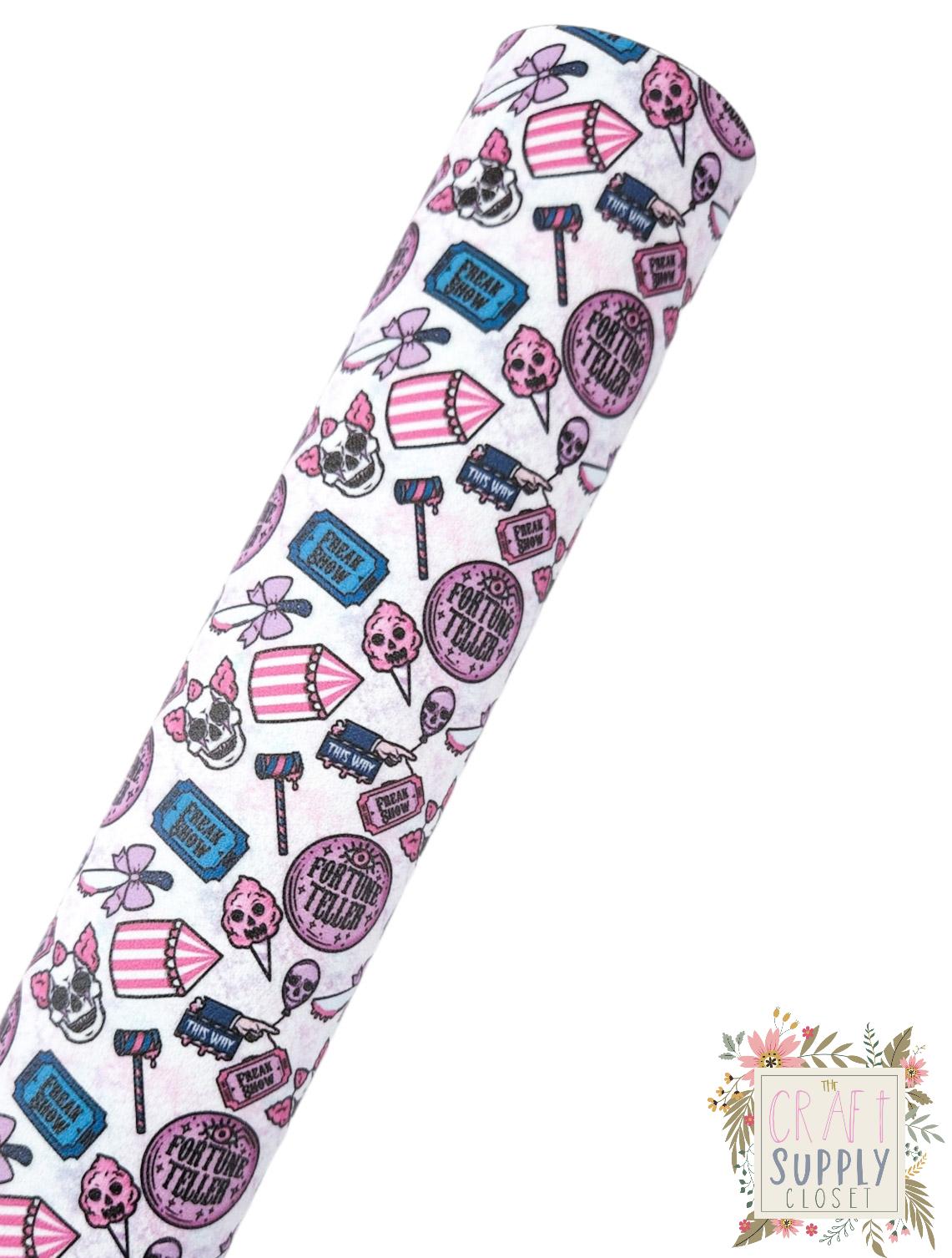 Creepy Carnival 9x12 faux leather sheet