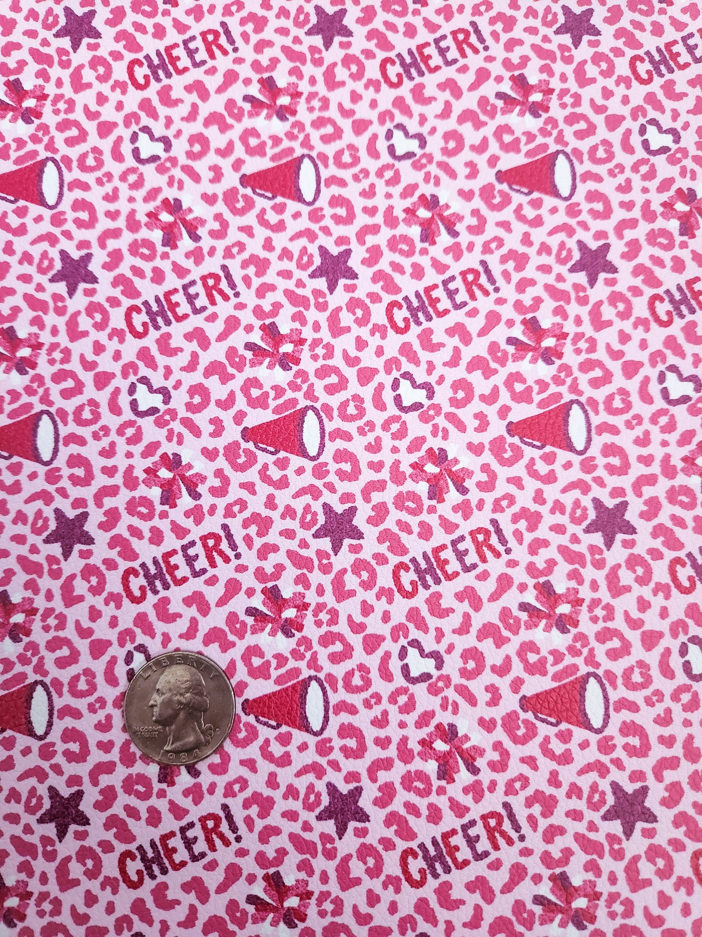 Cheetah Cheer 9x12 faux leather sheet
