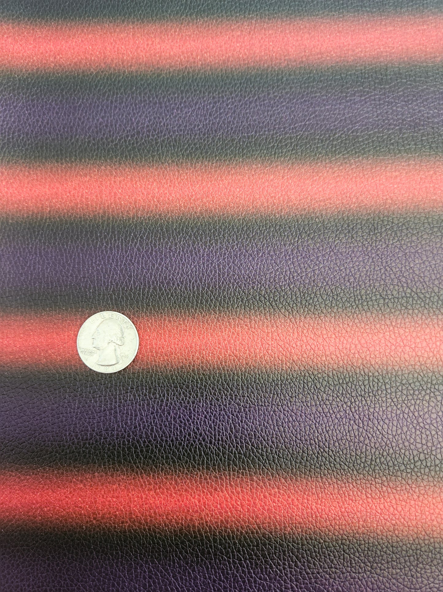 Purple Orange Black Stripe 9x12 faux leather sheet