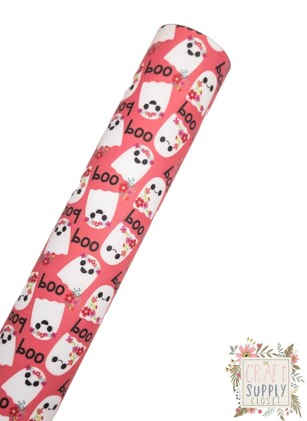 Boo Ghosts 9x12 faux leather sheet