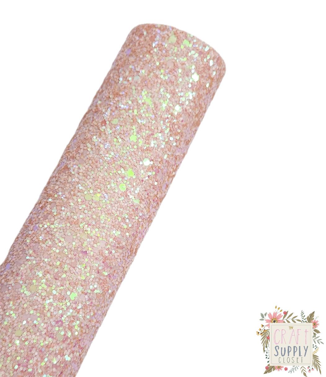 Dusty Pink Chunky Glitter 9x12 faux leather sheet