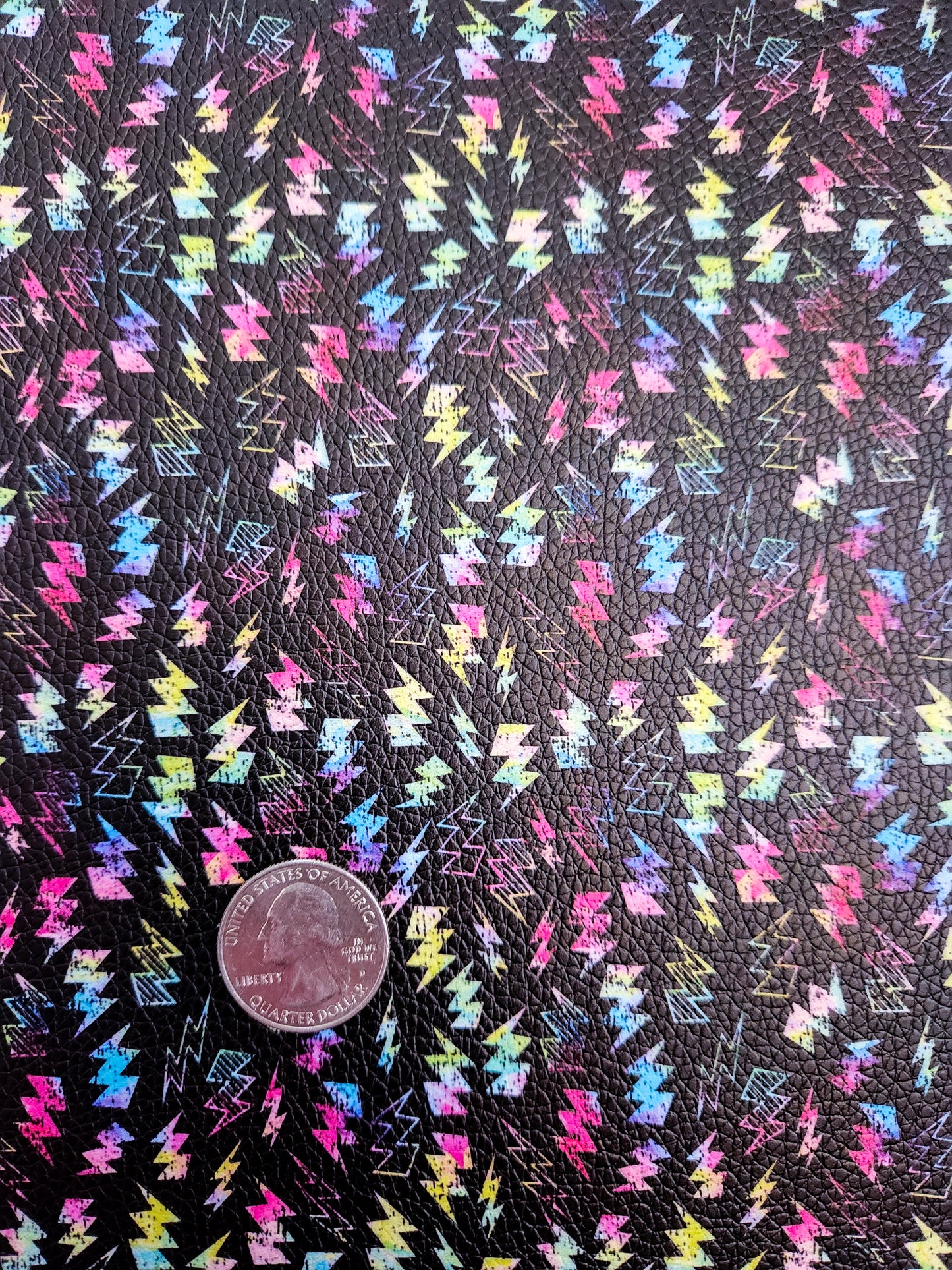 Neon Lightening 9x12 faux leather sheet