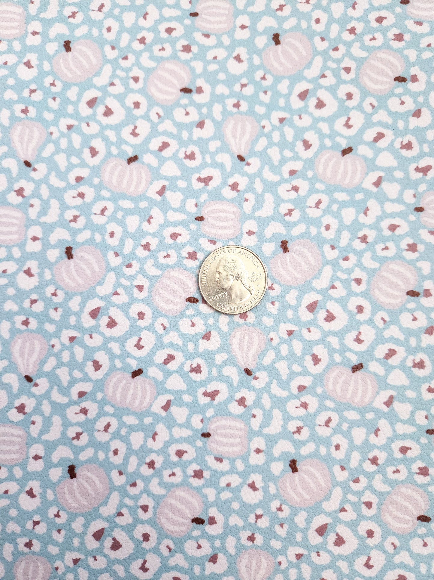 Cheetah Fall Pumpkins 9x12 faux leather sheet