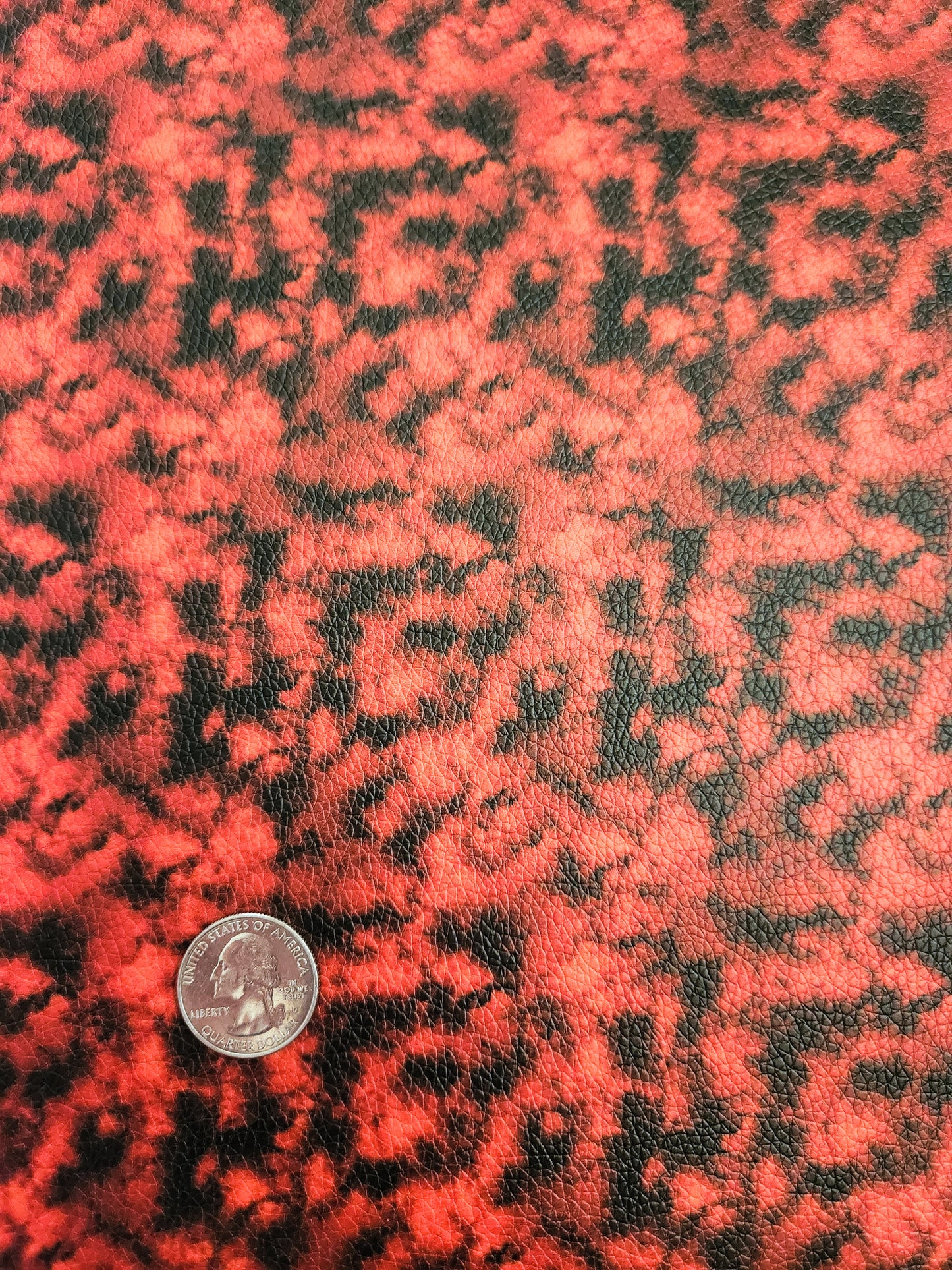 Orange Black Tie Dye 9x12 faux leather sheet