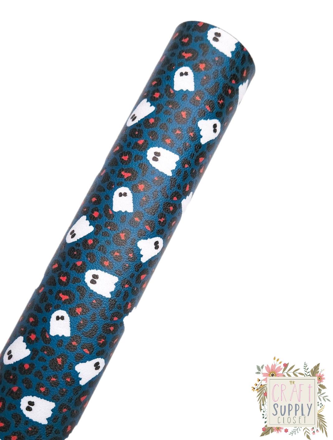Cheetah Ghosts 9x12 faux leather sheet