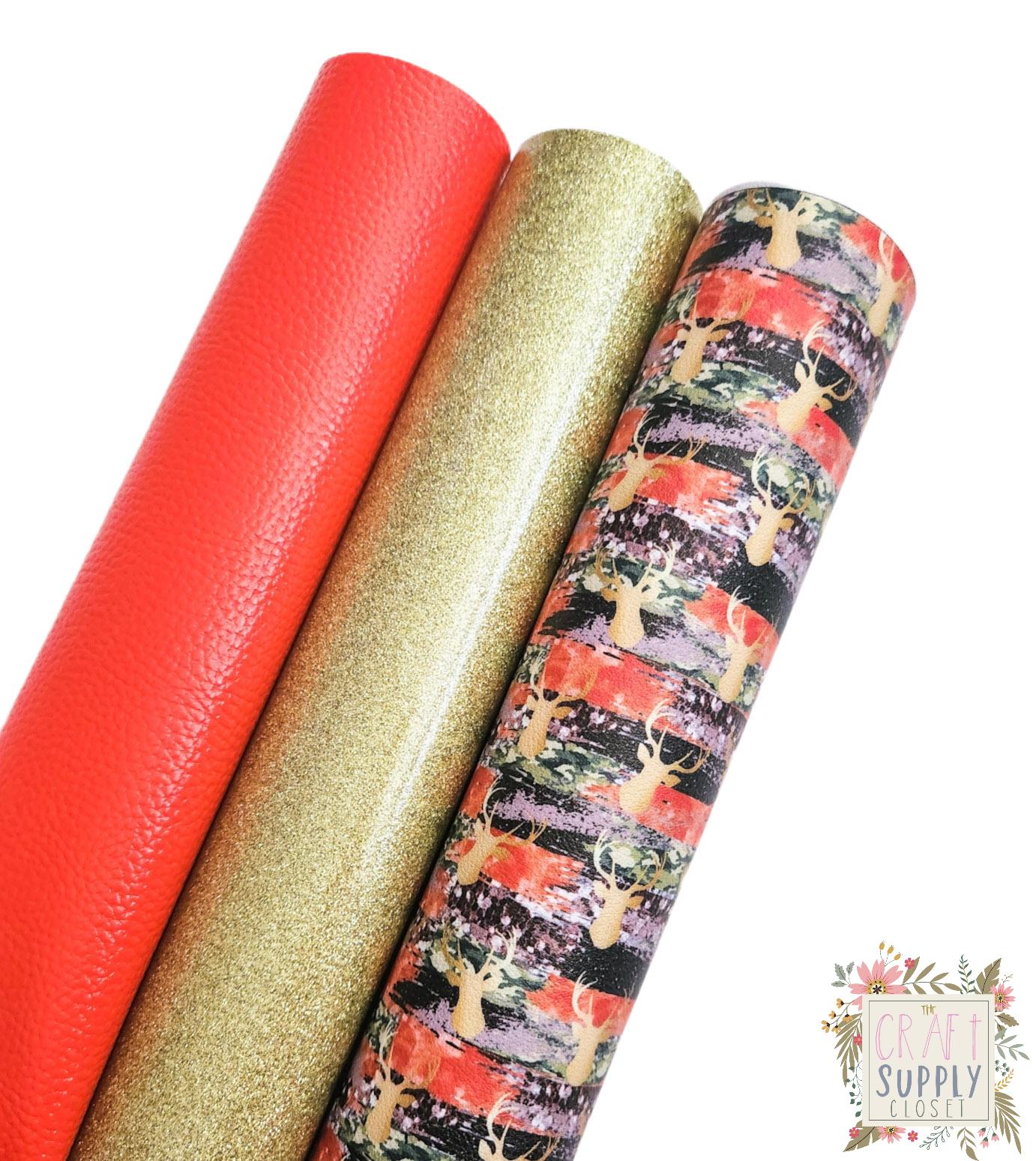 Hunting Brushstrokes Set 9x12 faux leather sheet