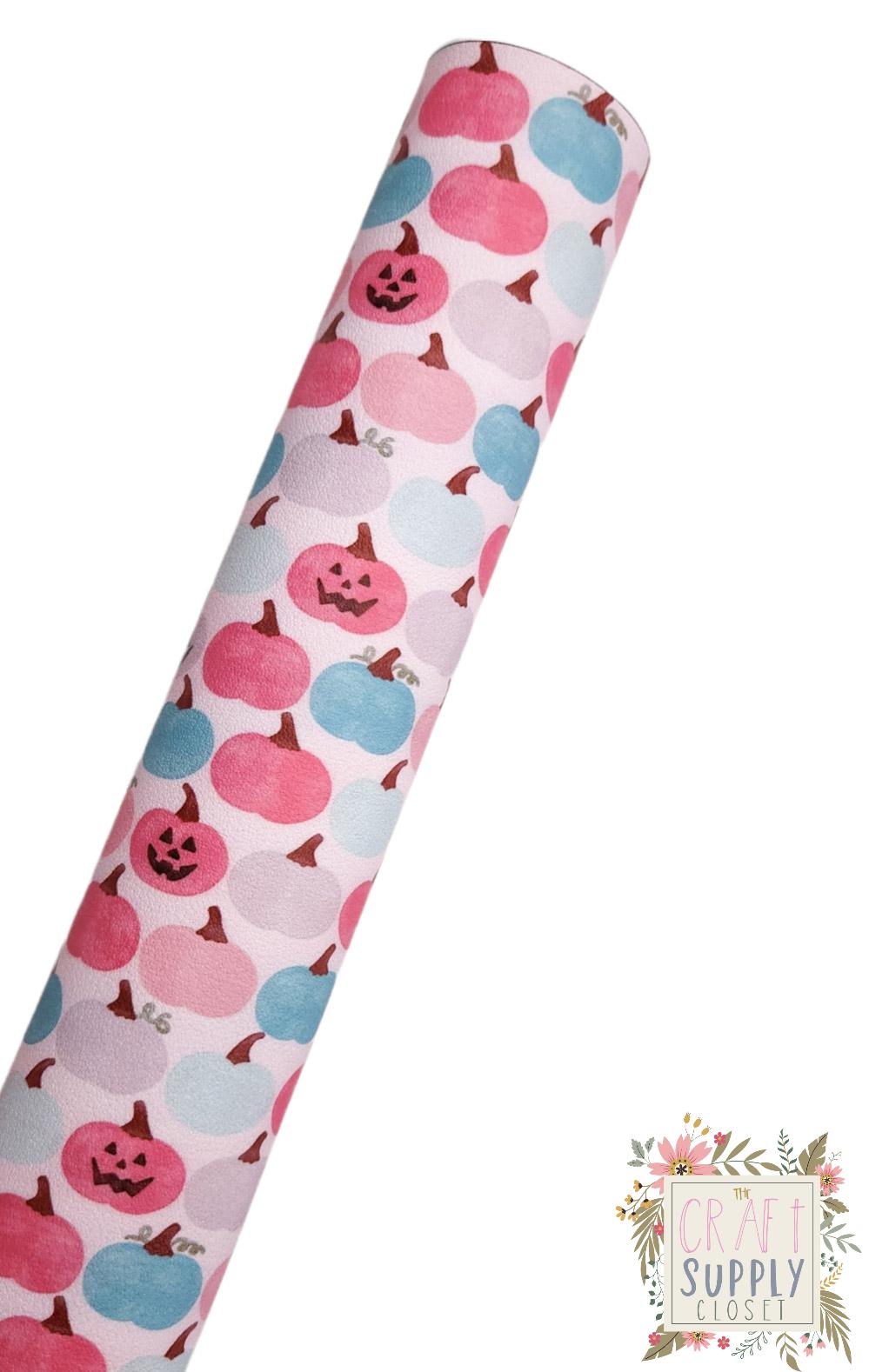 Watercolor Pumpkins 9x12 faux leather sheet
