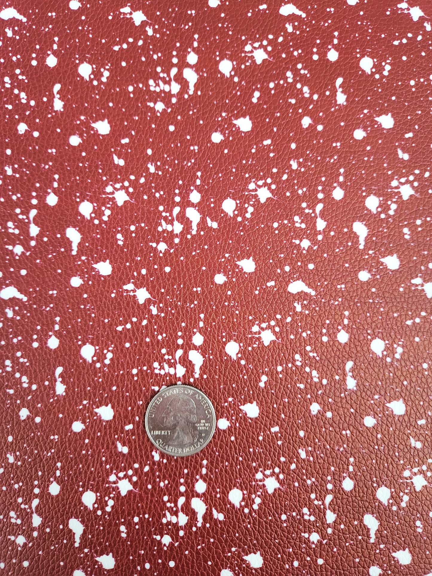 Maroon Bleach Spots 9x12 faux leather sheet