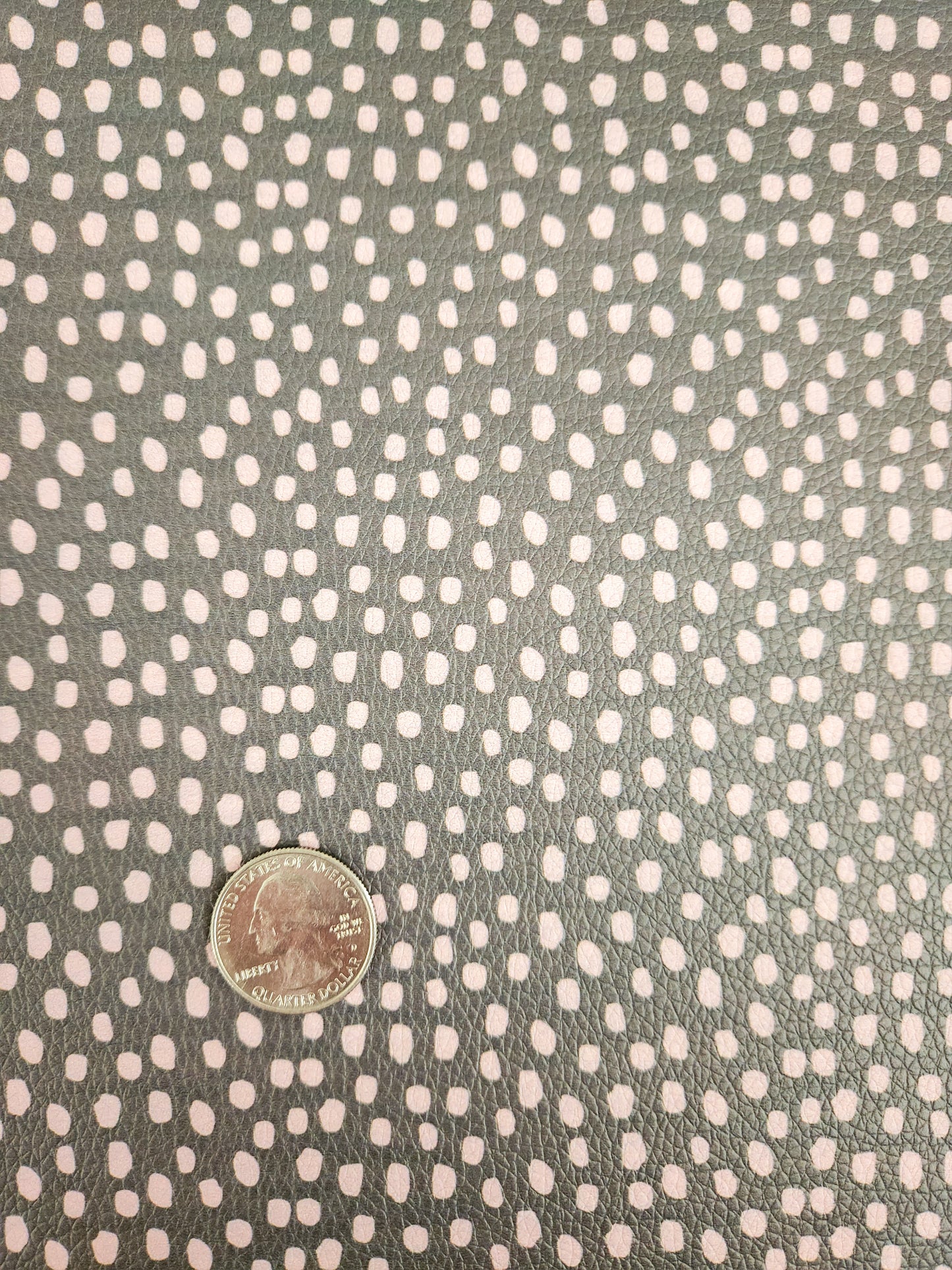 Dark Green Dots 9x12 faux leather sheet