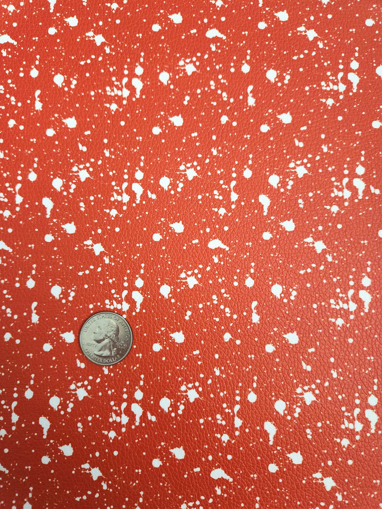 Orange Bleach Spots 9x12 faux leather sheet