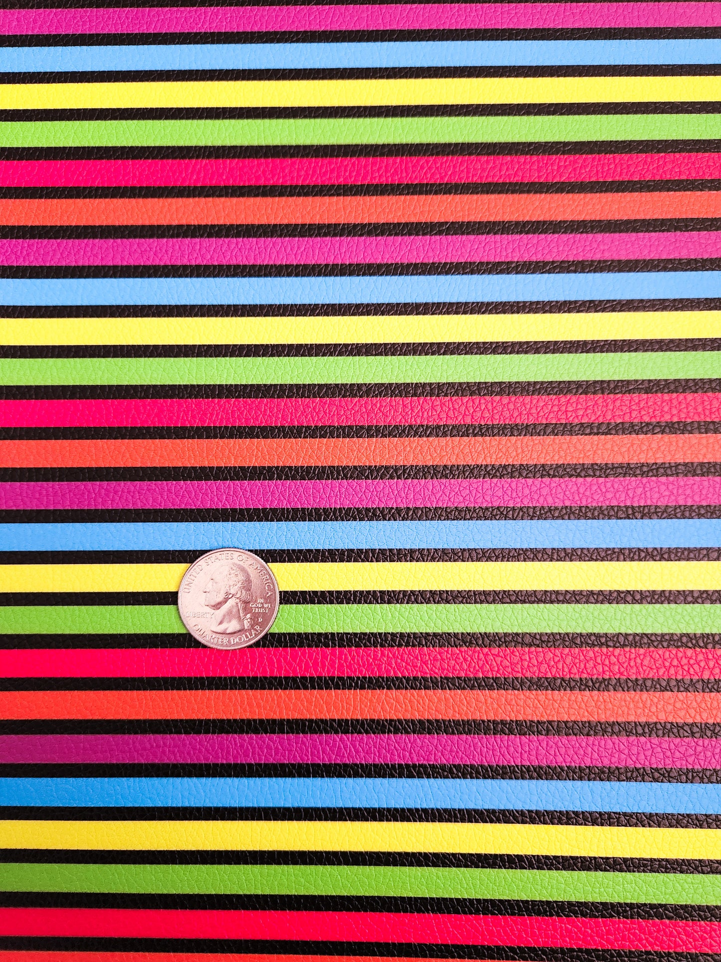 Neon Stripes 9x12 faux leather sheet