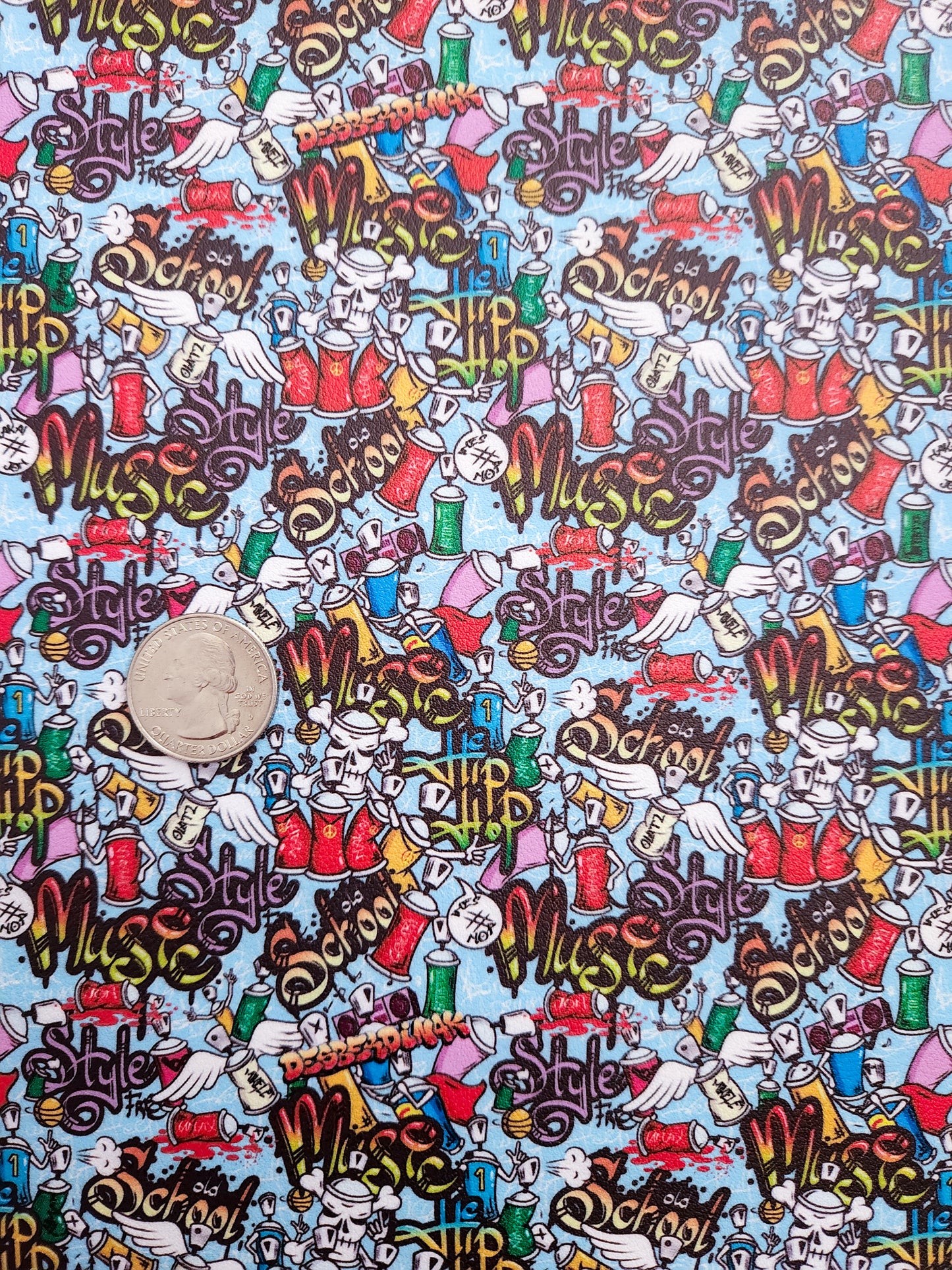 Music Grafitti 9x12 faux leather sheet